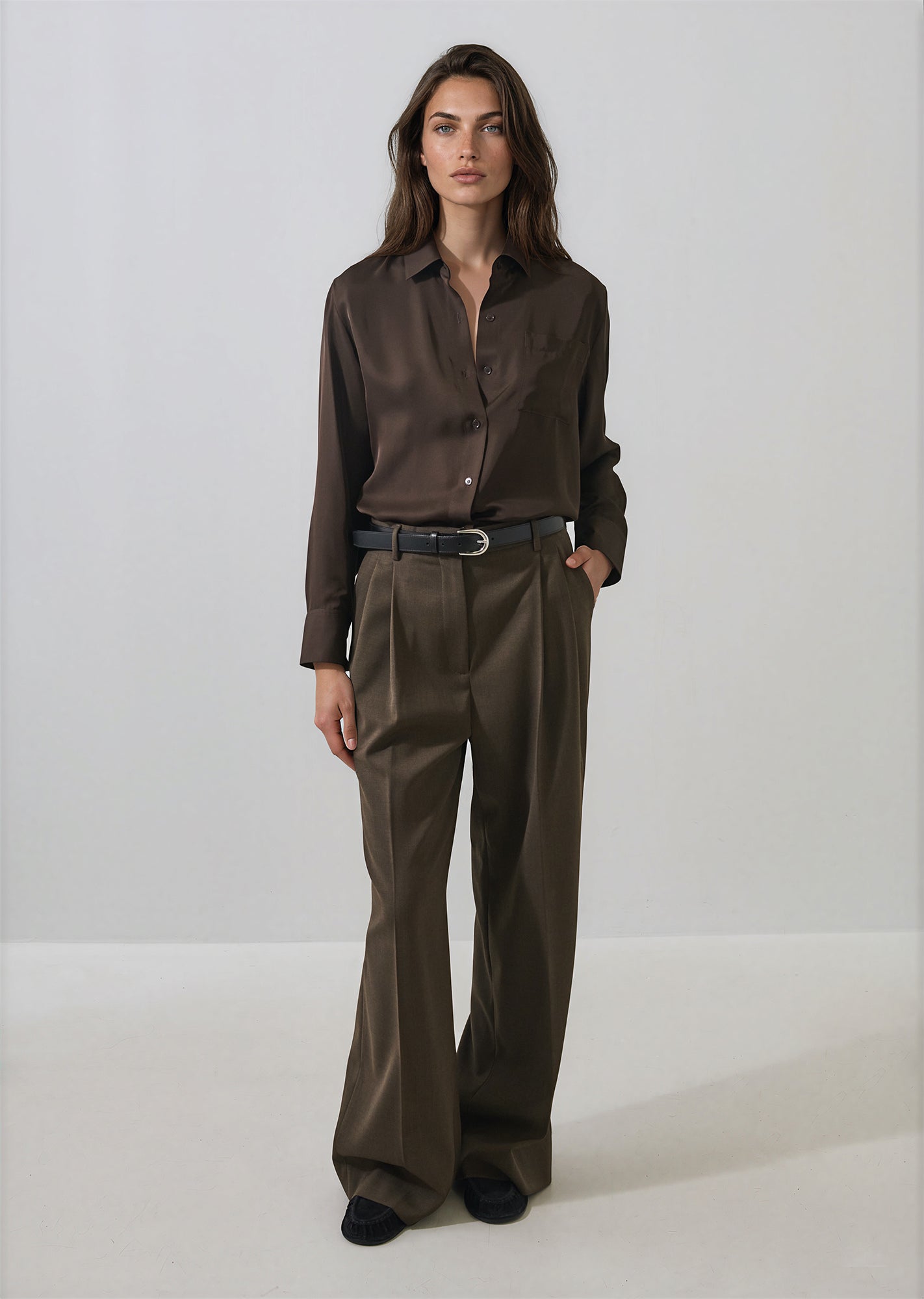 Silk Boyfriend Pocket Shirt
