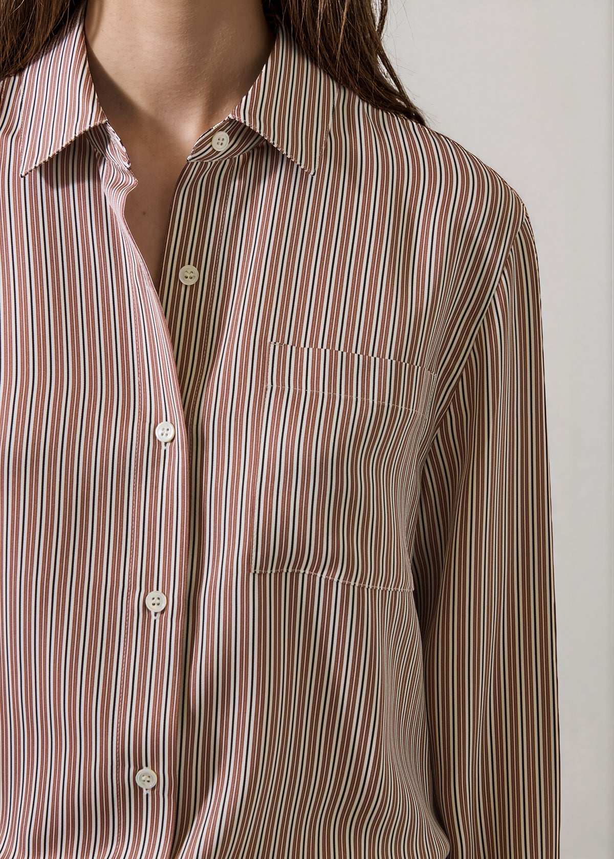 Silk Boyfriend Pocket Shirt