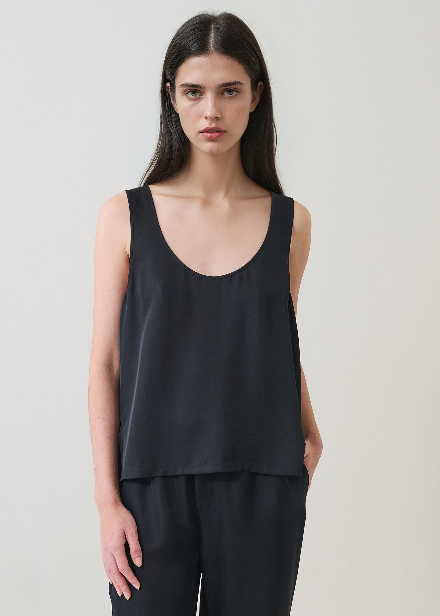 Silk Scoop Neck Tank - PATRICK ASSARAF