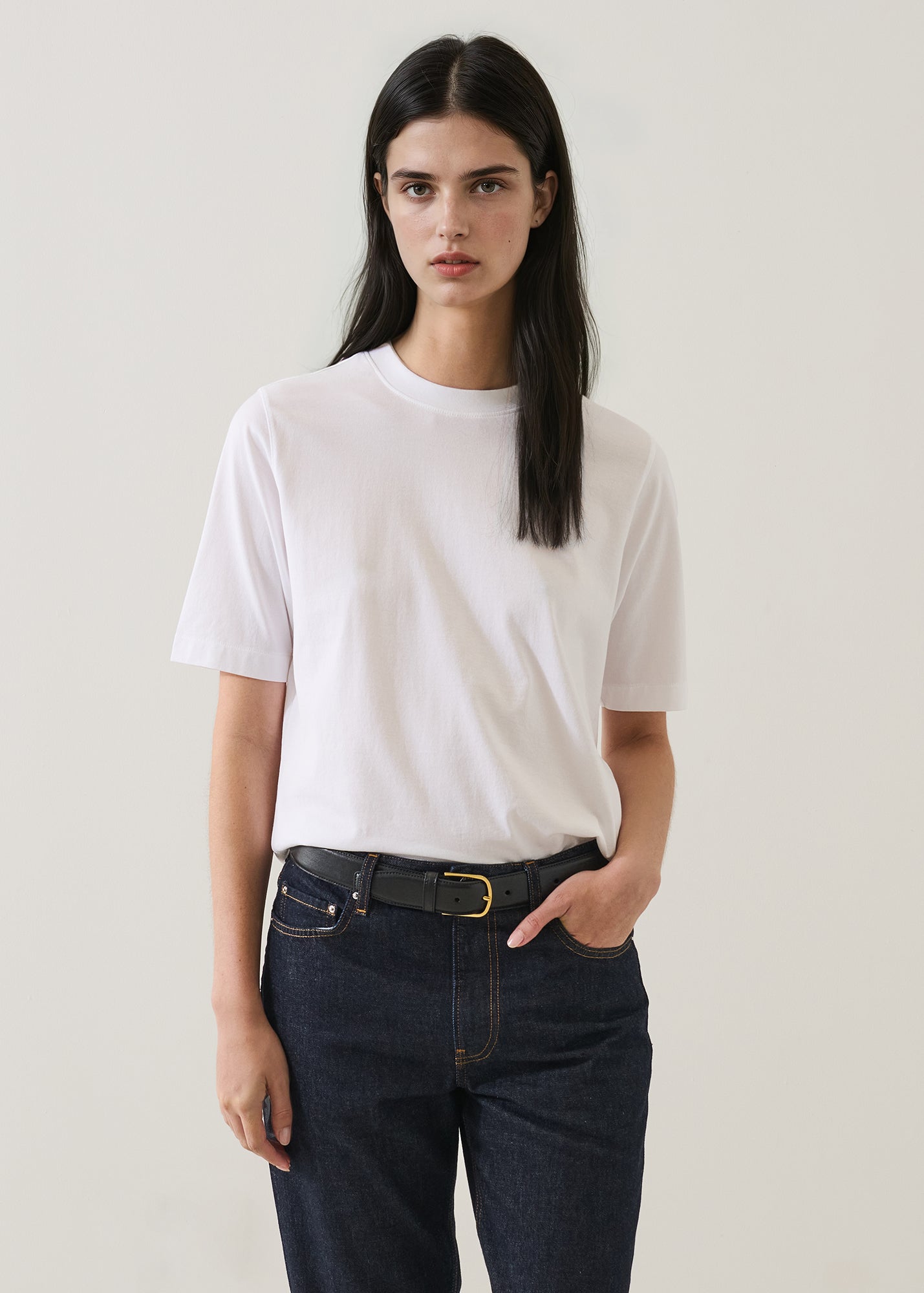 Mercerized Pima Cotton Relaxed Crew