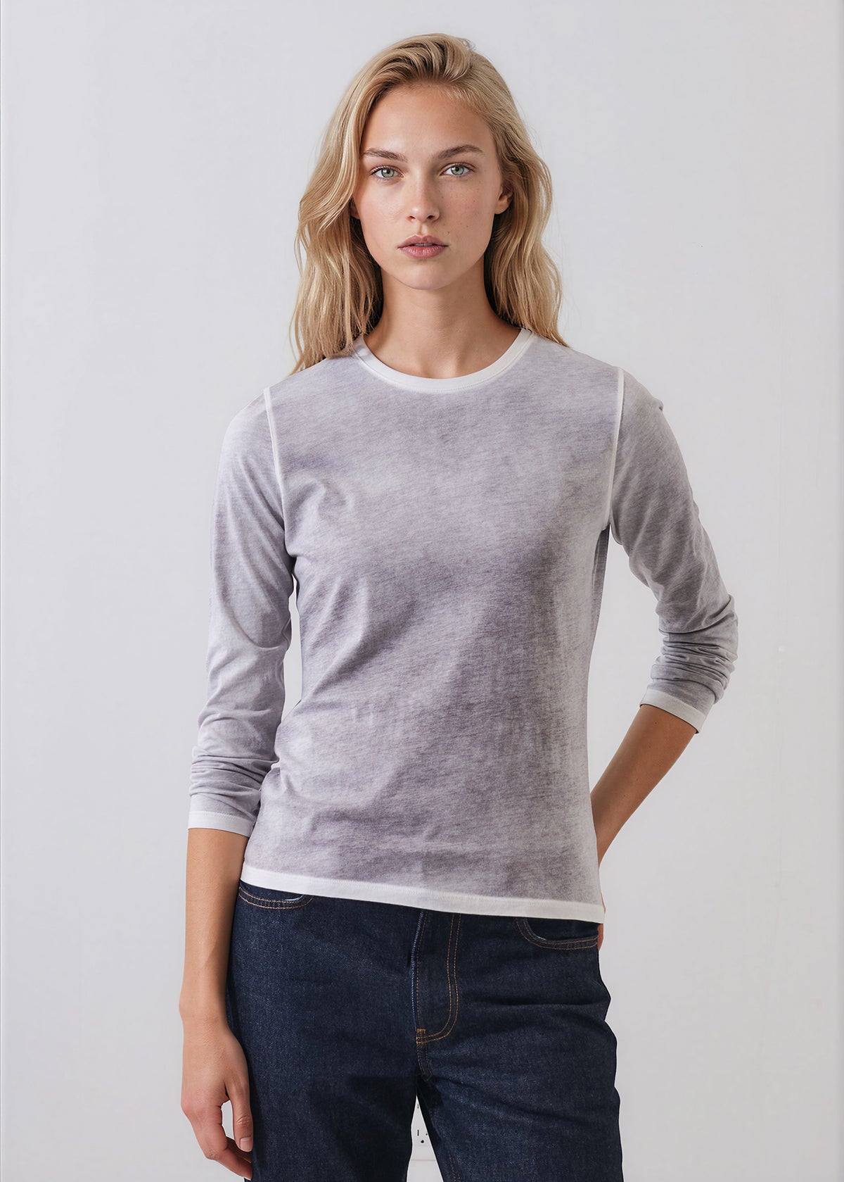 Reverse Spray Lightweight Pima Cotton Crewneck T-Shirt - PATRICK ASSARAF