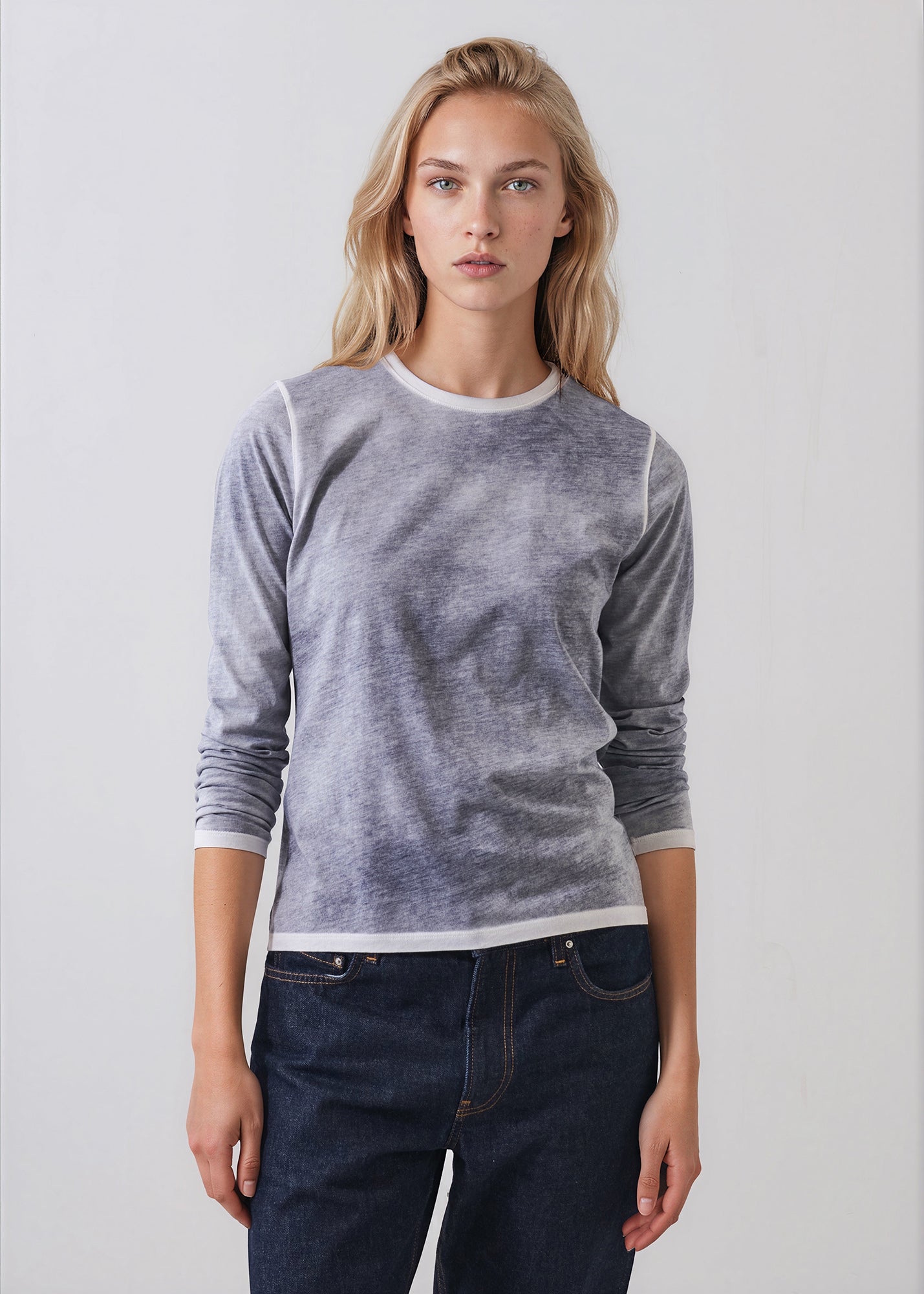 Reverse Spray Lightweight Pima Cotton Crewneck T-Shirt - PATRICK ASSARAF