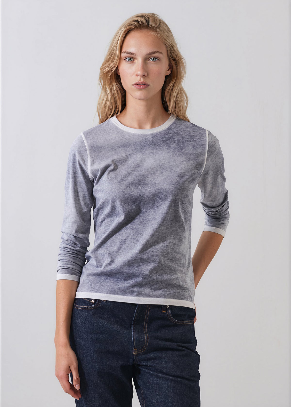Reverse Spray Lightweight Pima Cotton Crewneck T-Shirt - PATRICK ASSARAF