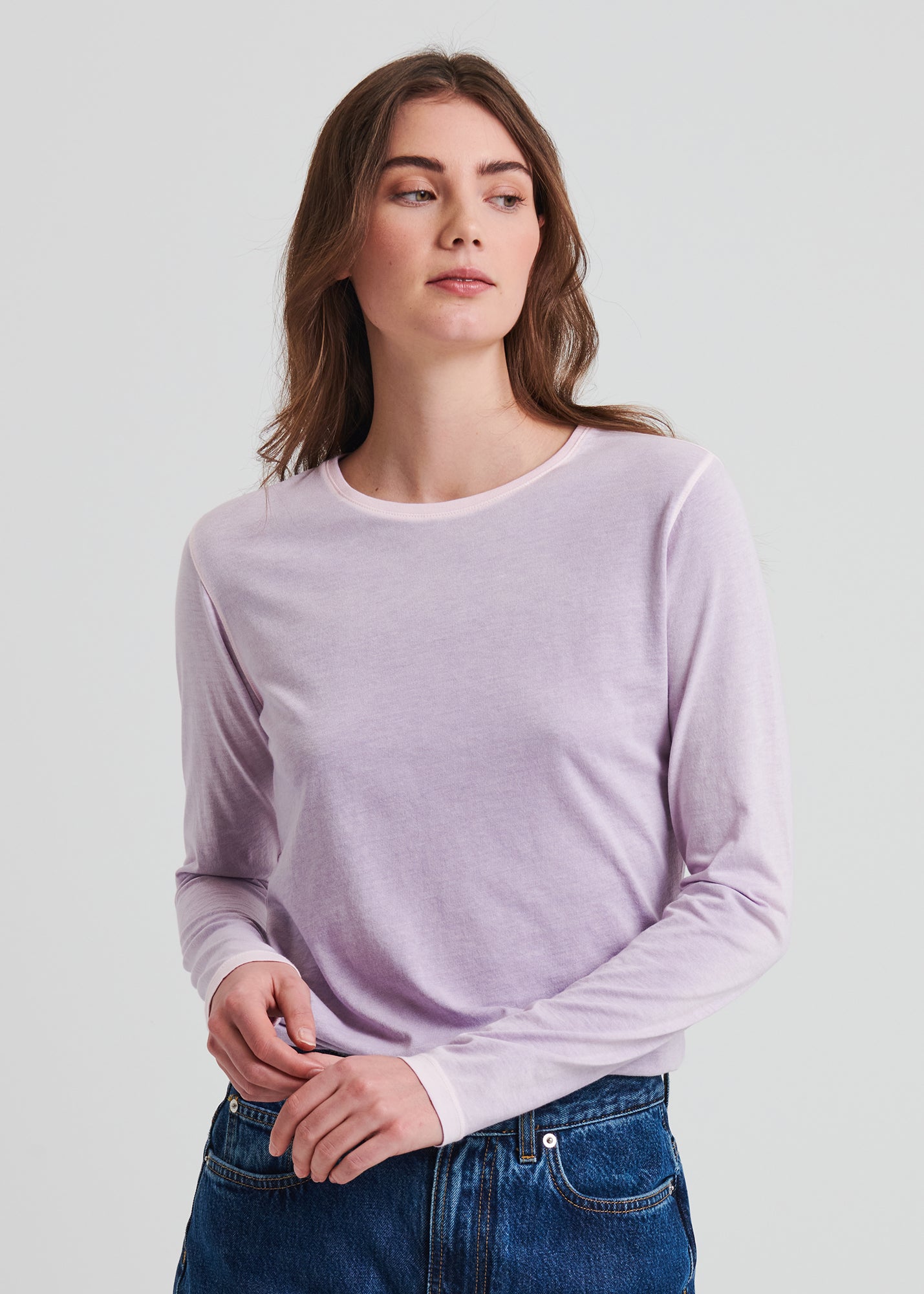 Reverse Spray Lightweight Pima Cotton Slim T-Shirt