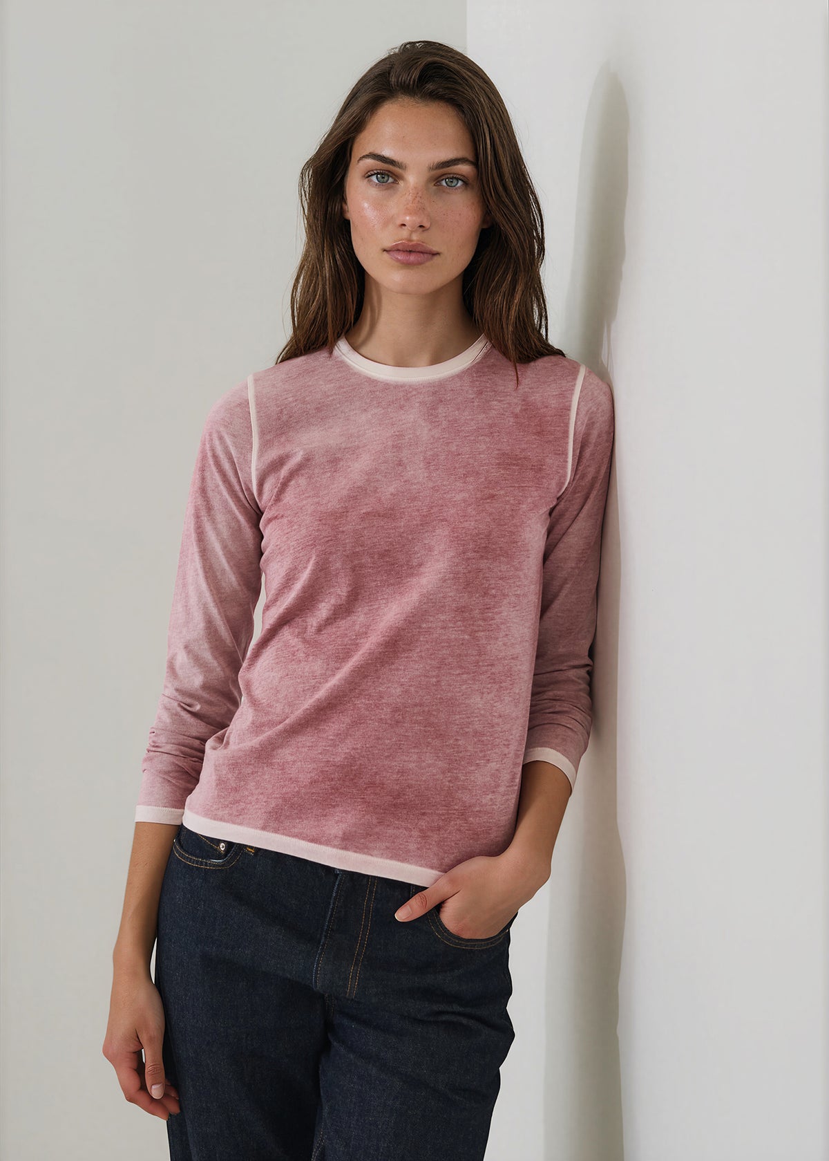 Reverse Spray Lightweight Pima Cotton Crewneck T-Shirt - PATRICK ASSARAF