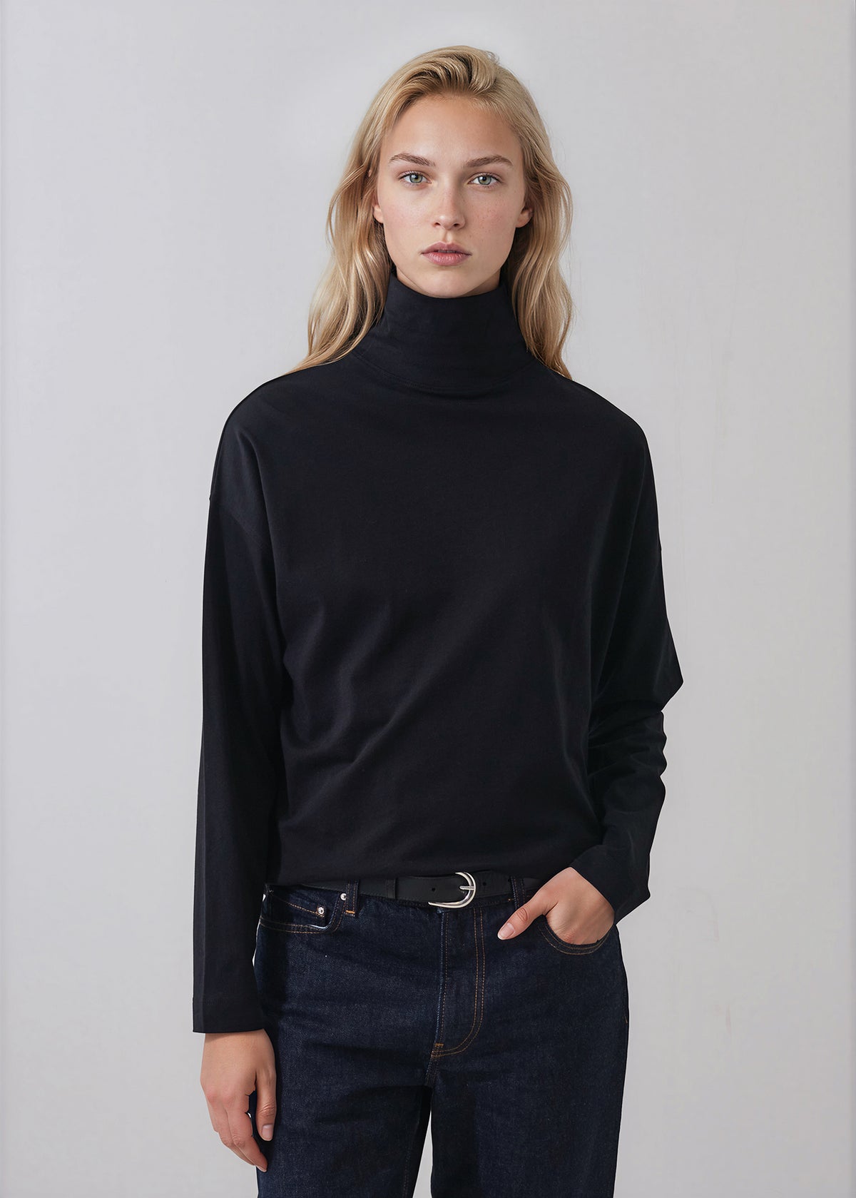 Organic Pima Cotton Oversized Turtleneck - PATRICK ASSARAF