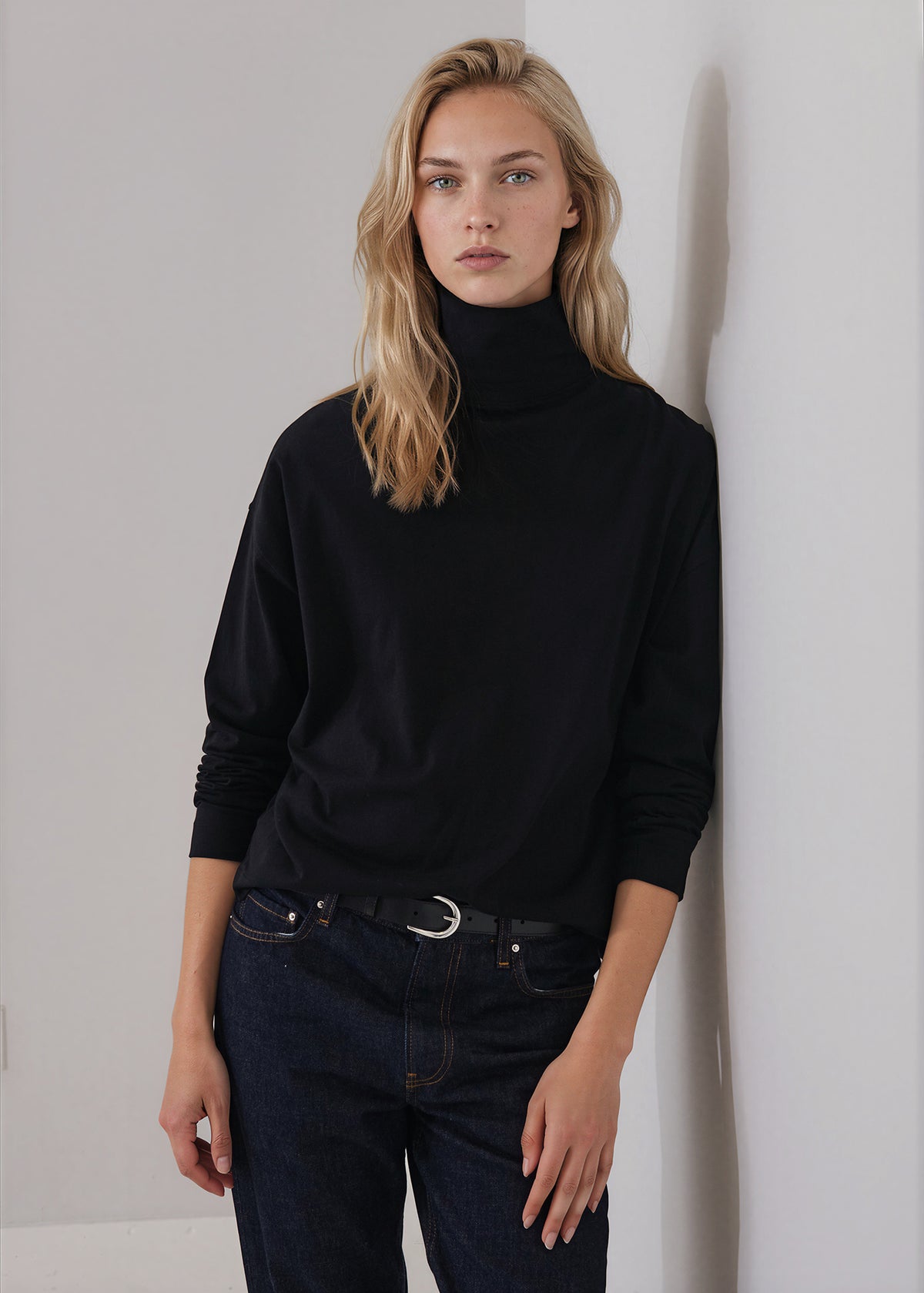 Organic Pima Cotton Oversized Turtleneck - PATRICK ASSARAF