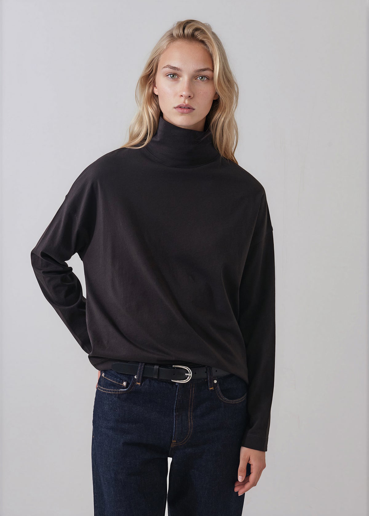 Organic Pima Cotton Oversized Turtleneck - PATRICK ASSARAF