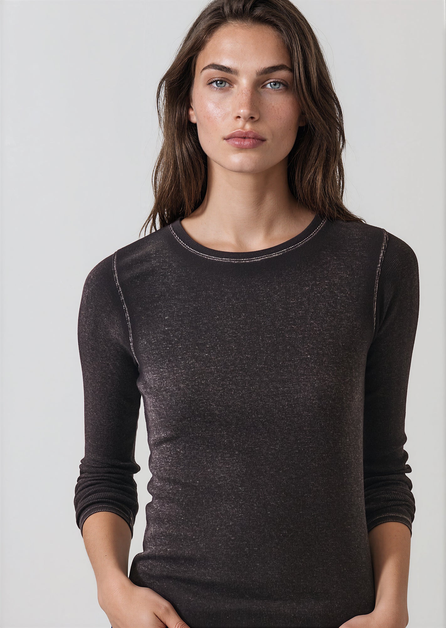 Vintage Wash Pima Cotton Stretch Ribbed T-Shirt - PATRICK ASSARAF