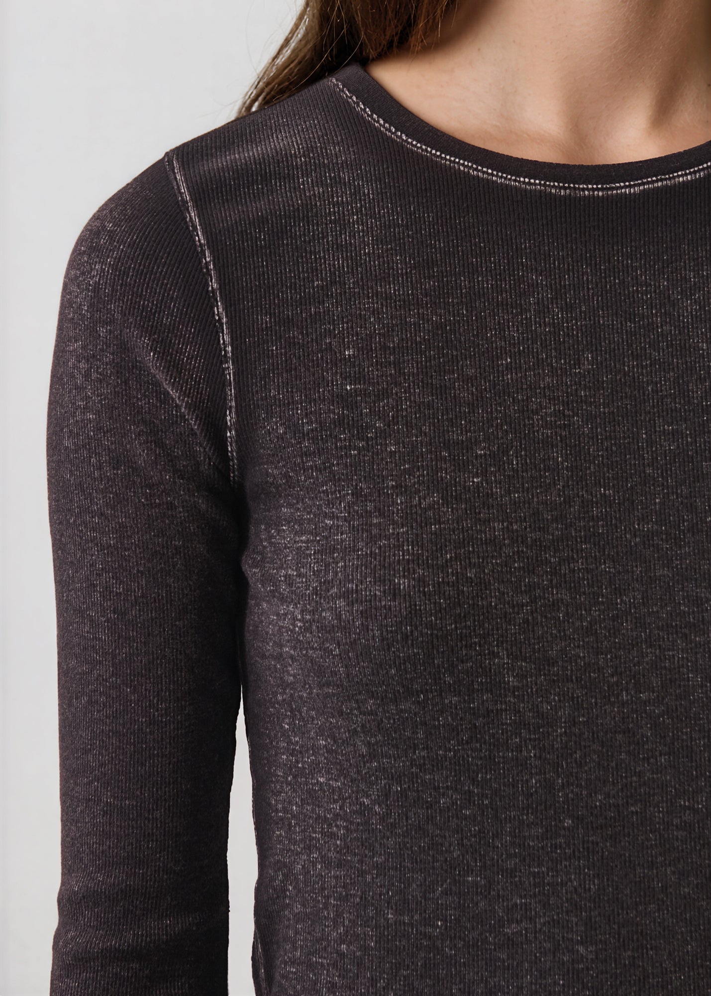 Vintage Wash Pima Cotton Stretch Ribbed T-Shirt - PATRICK ASSARAF