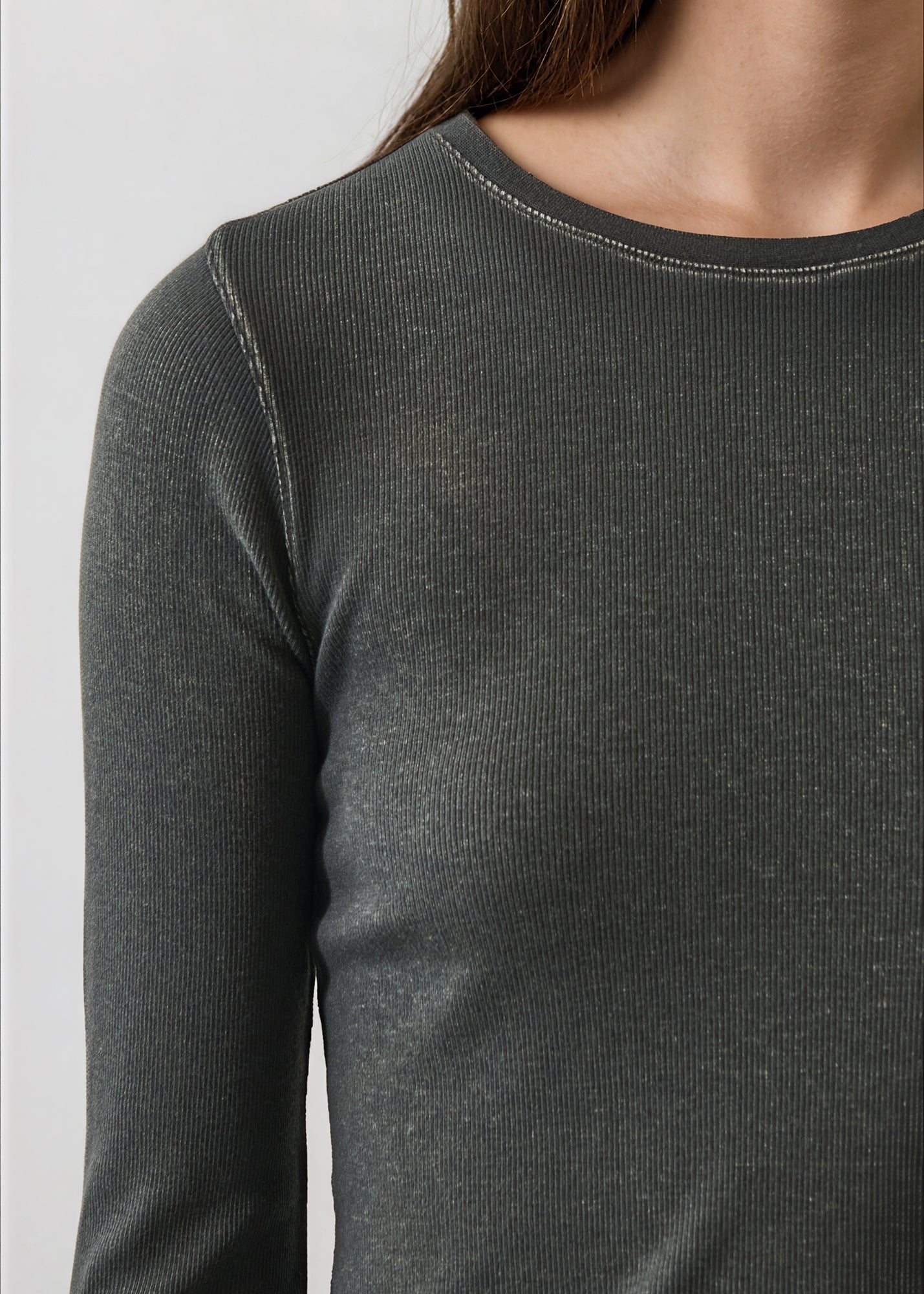 Vintage Wash Pima Cotton Stretch Ribbed T-Shirt - PATRICK ASSARAF