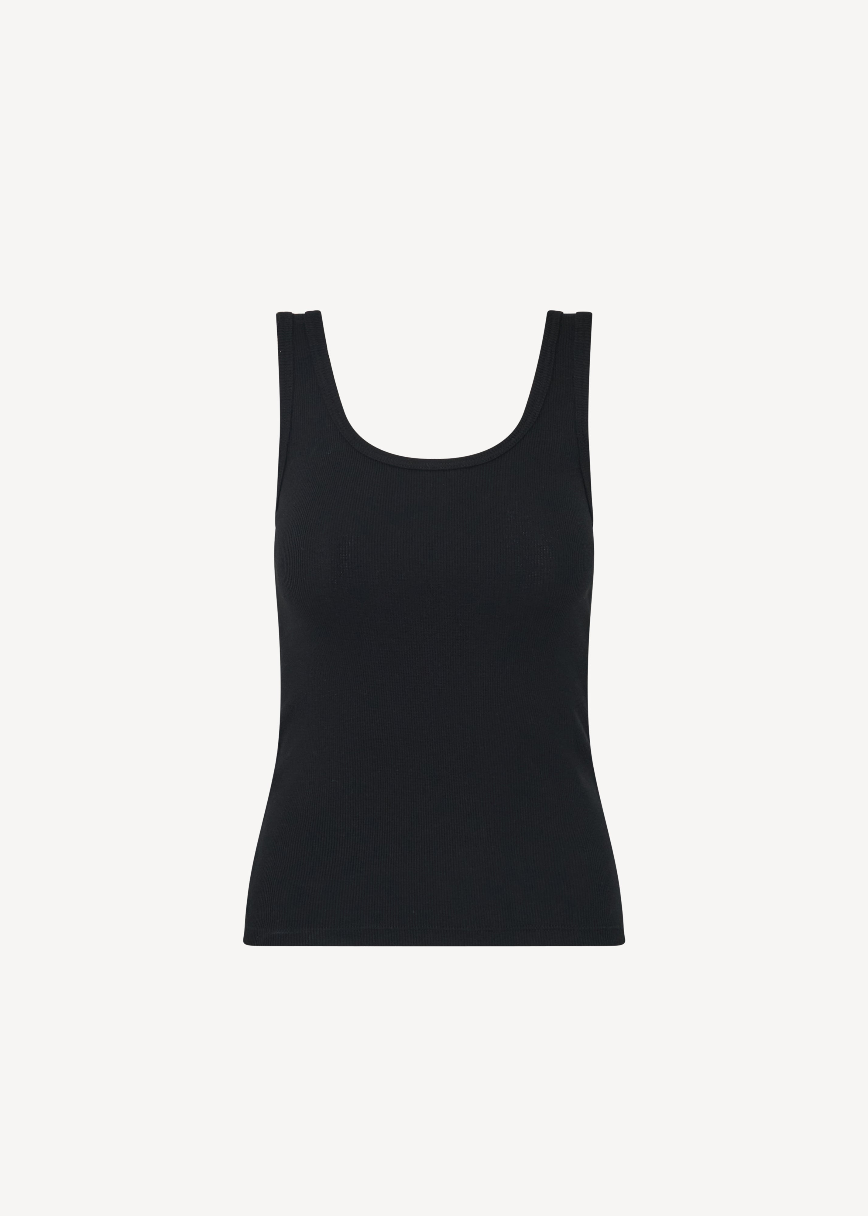 Pima Cotton Stretch Scoop Neck Rib Tank - PATRICK ASSARAF