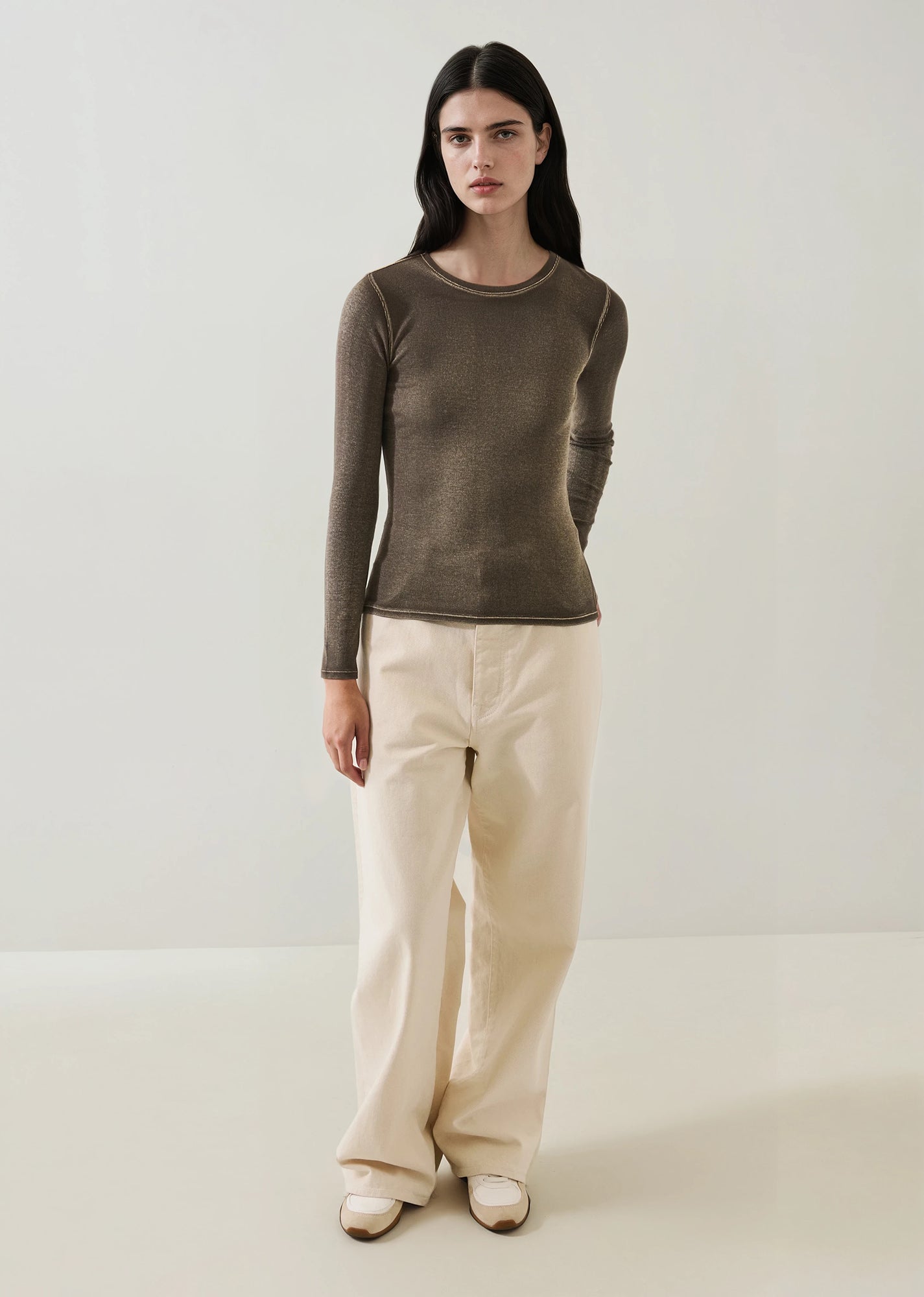 Vintage Wash Pima Cotton Stretch Ribbed T-Shirt - PATRICK ASSARAF