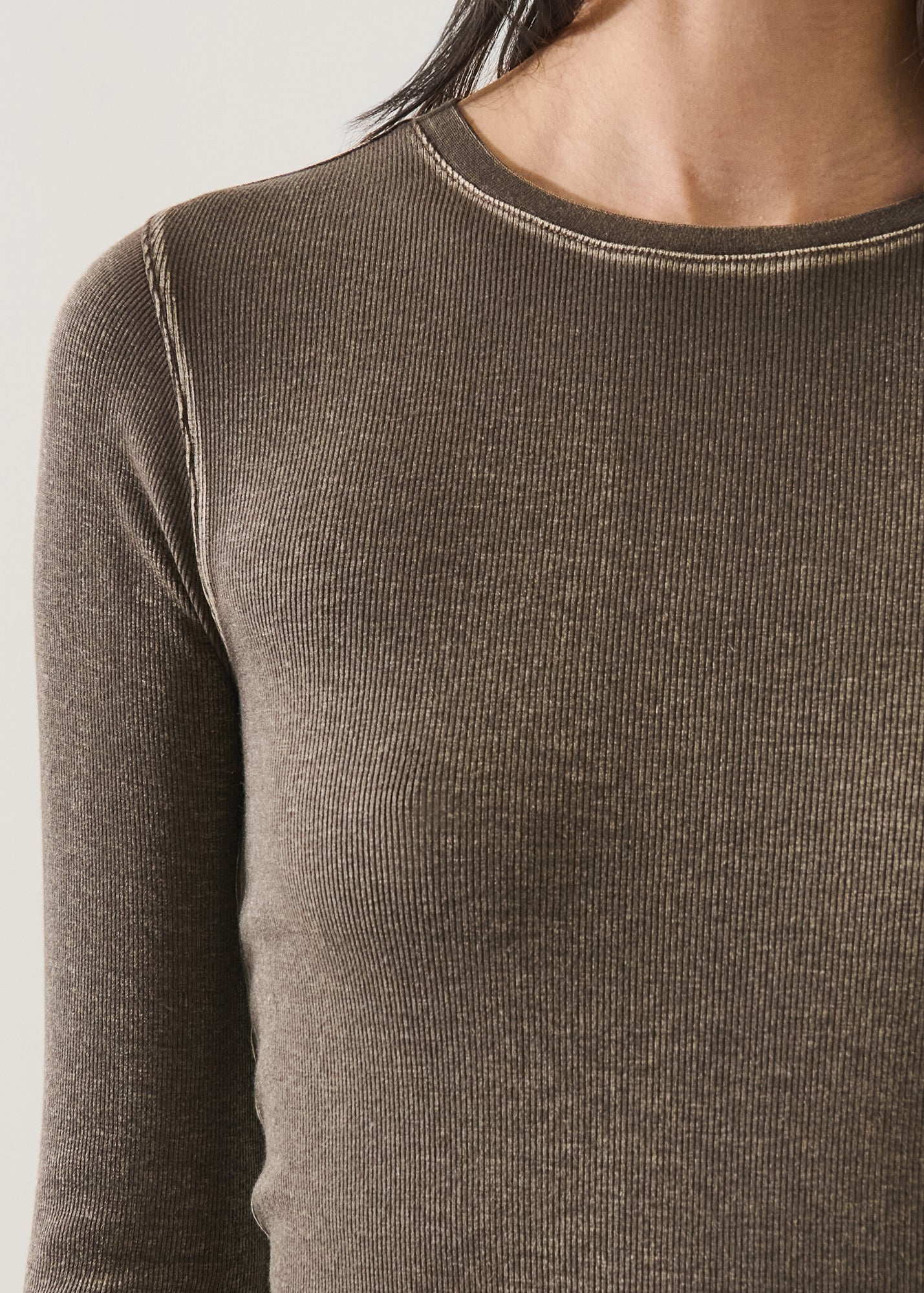 Vintage Wash Pima Cotton Stretch Ribbed T-Shirt - PATRICK ASSARAF