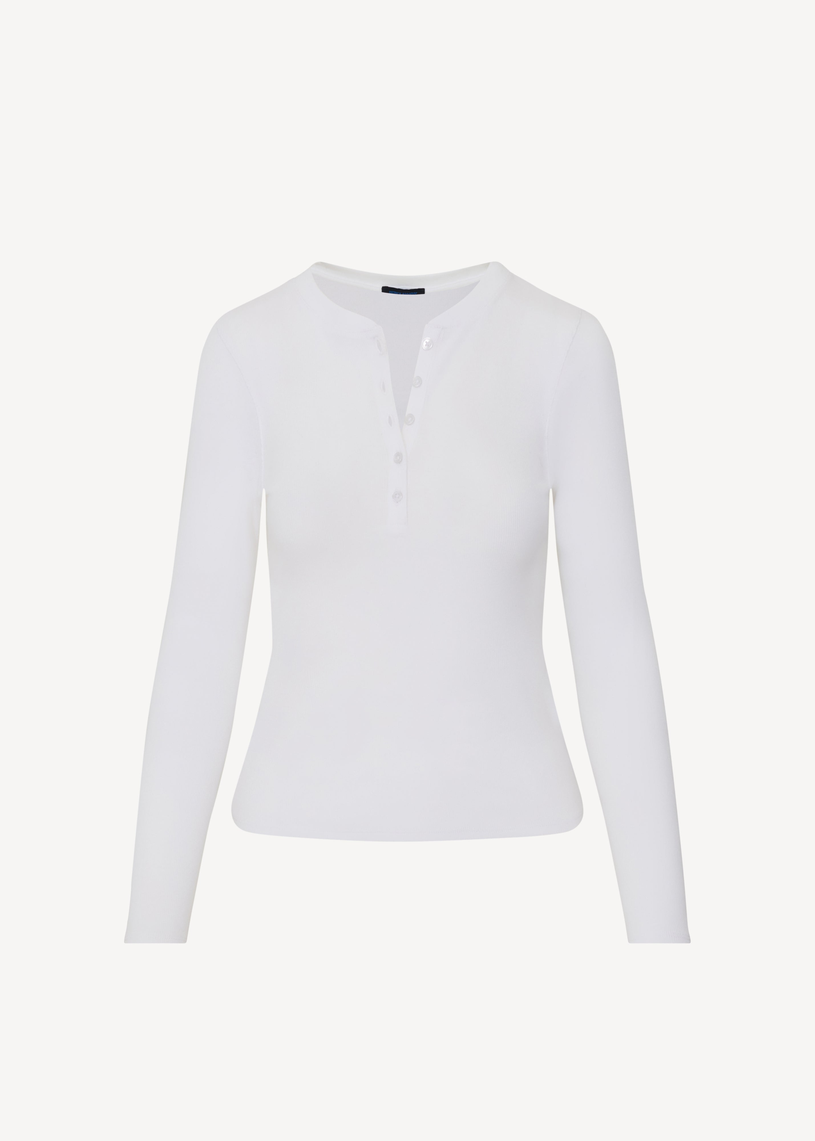 Pima Cotton Stretch Ribbed Long Sleeve Henley - PATRICK ASSARAF