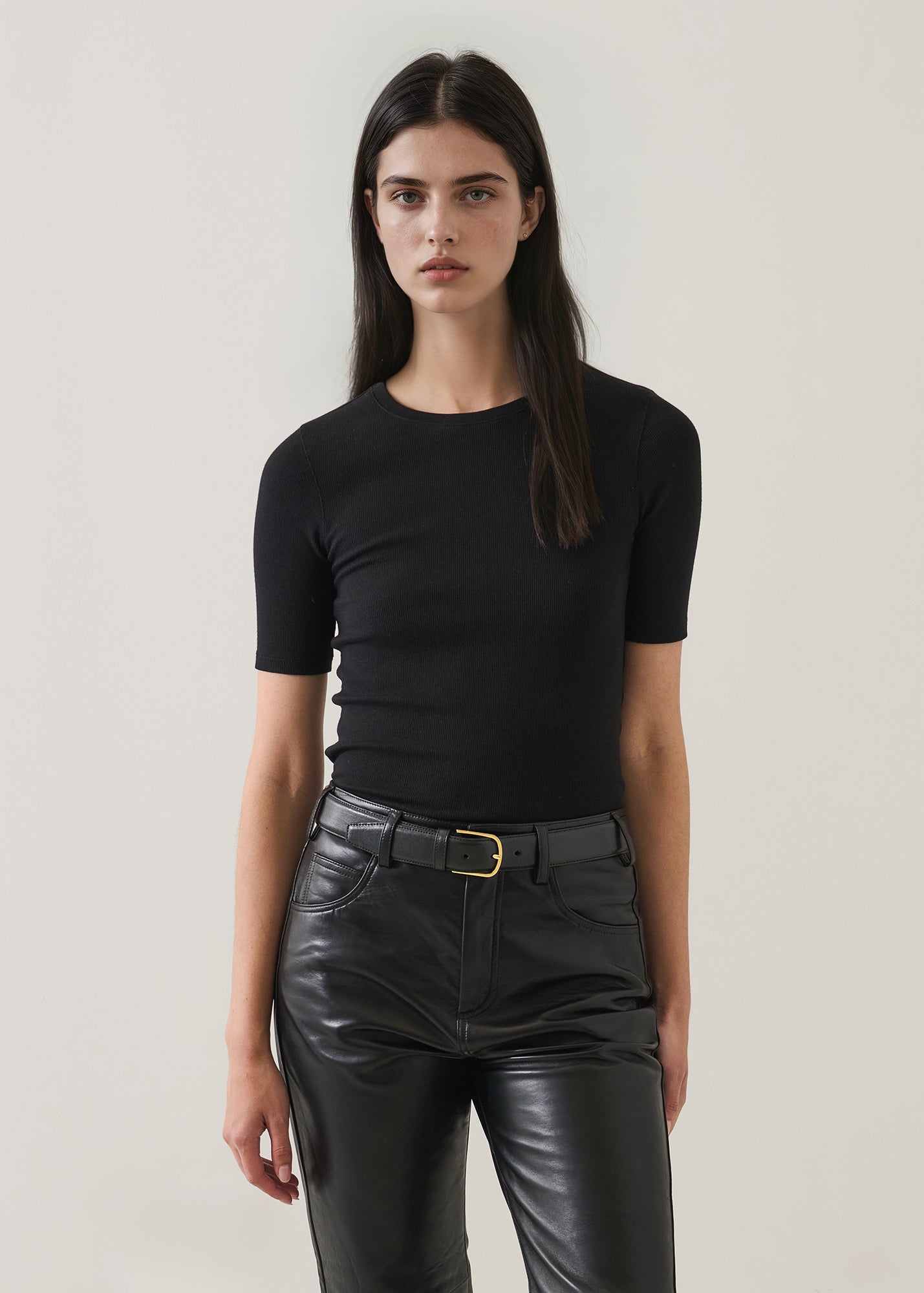 Pima Cotton Stretch Ribbed T-Shirt - PATRICK ASSARAF