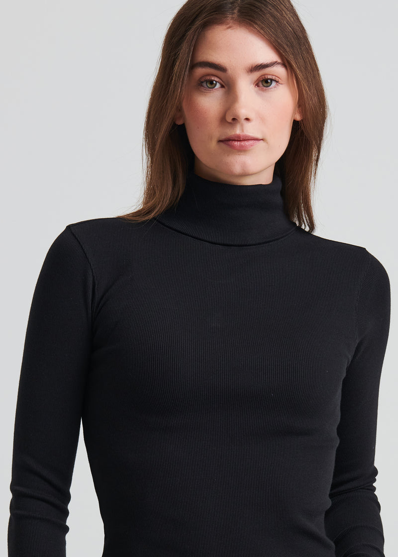 Pima Cotton Stretch Ribbed Turtleneck PATRICK ASSARAF