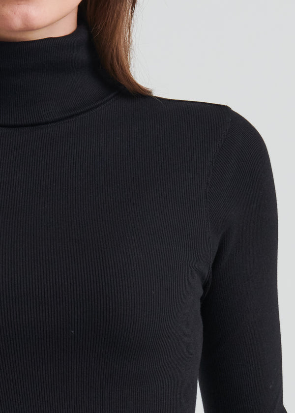 PIMA COTTON STRETCH RIBBED TURTLENECK