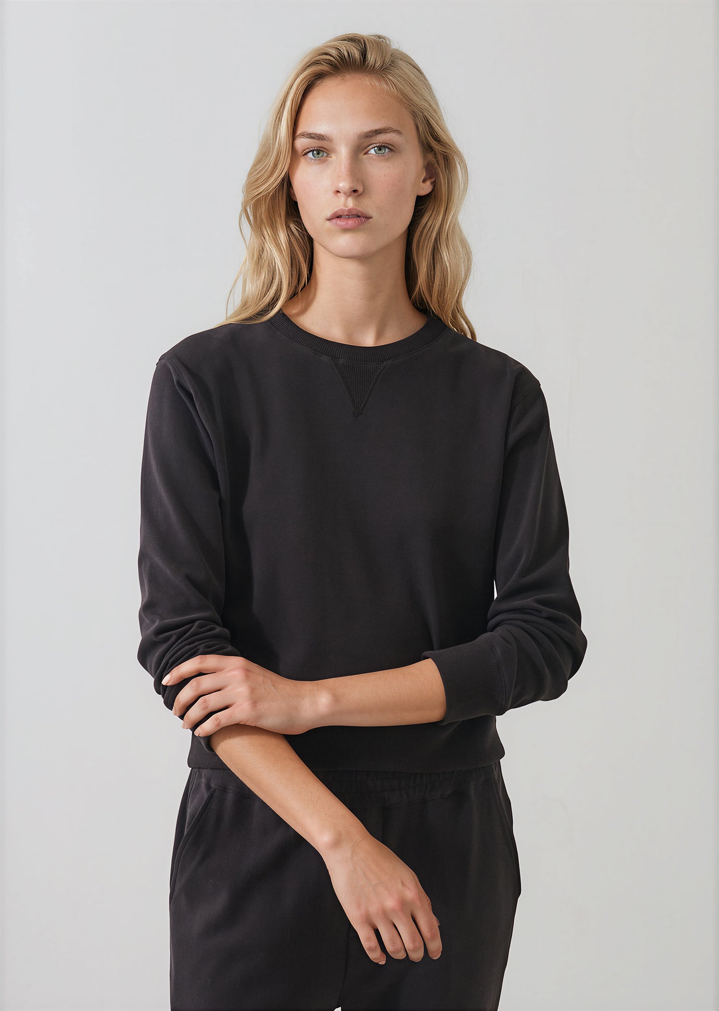 Brushed Pima Cotton Cropped Sweatshirt - PATRICK ASSARAF