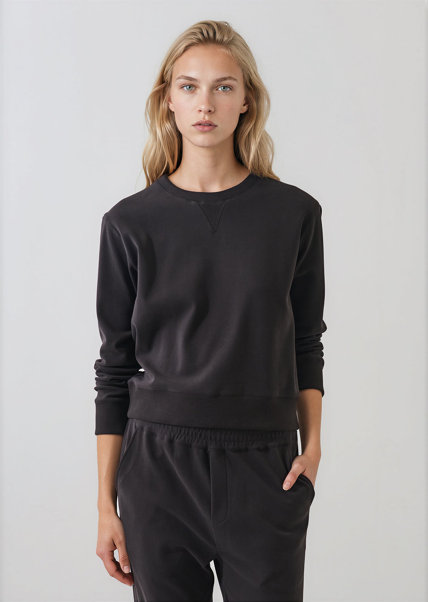 Brushed Pima Cotton Cropped Sweatshirt - PATRICK ASSARAF