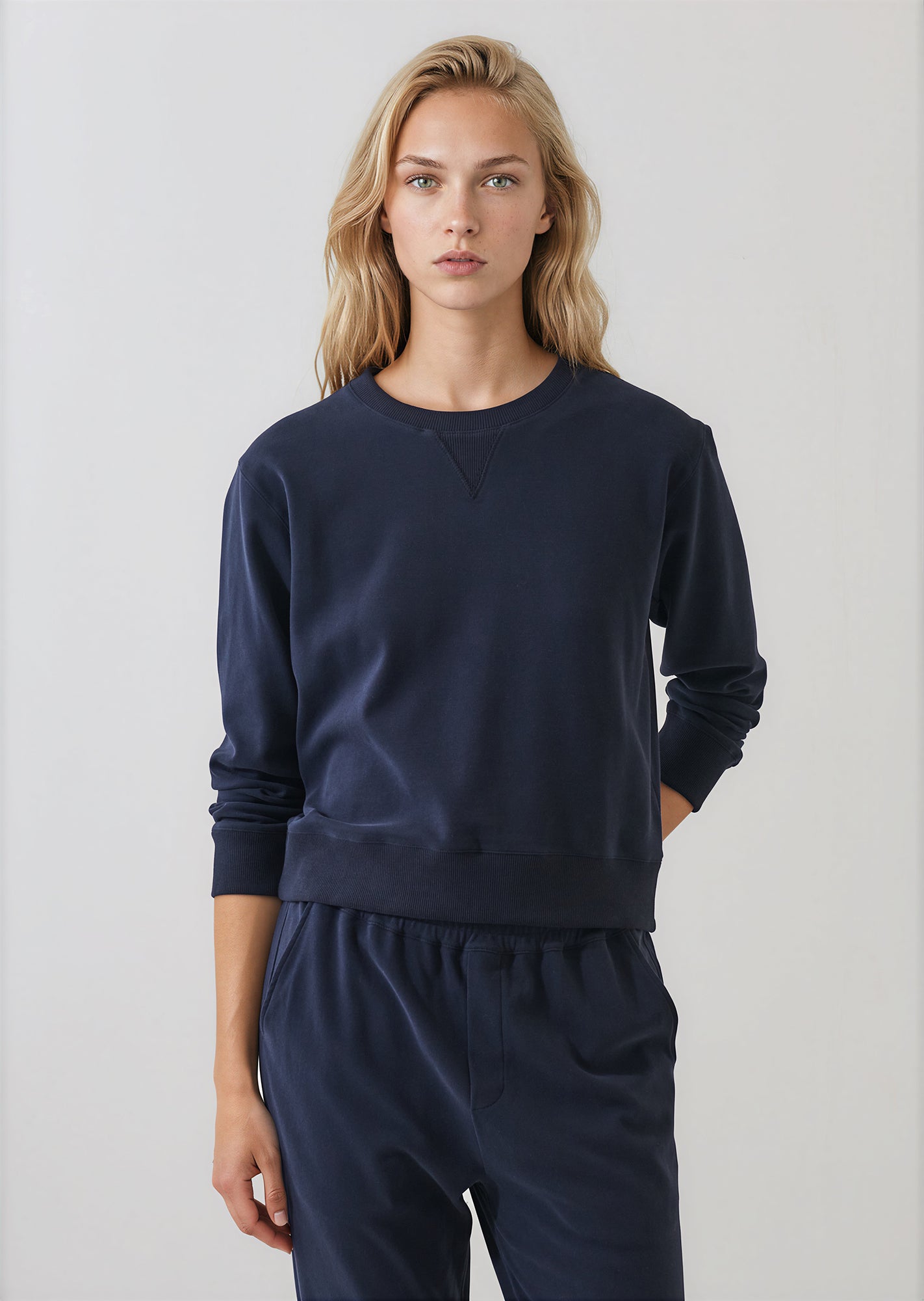 Brushed Pima Cotton Cropped Sweatshirt - PATRICK ASSARAF