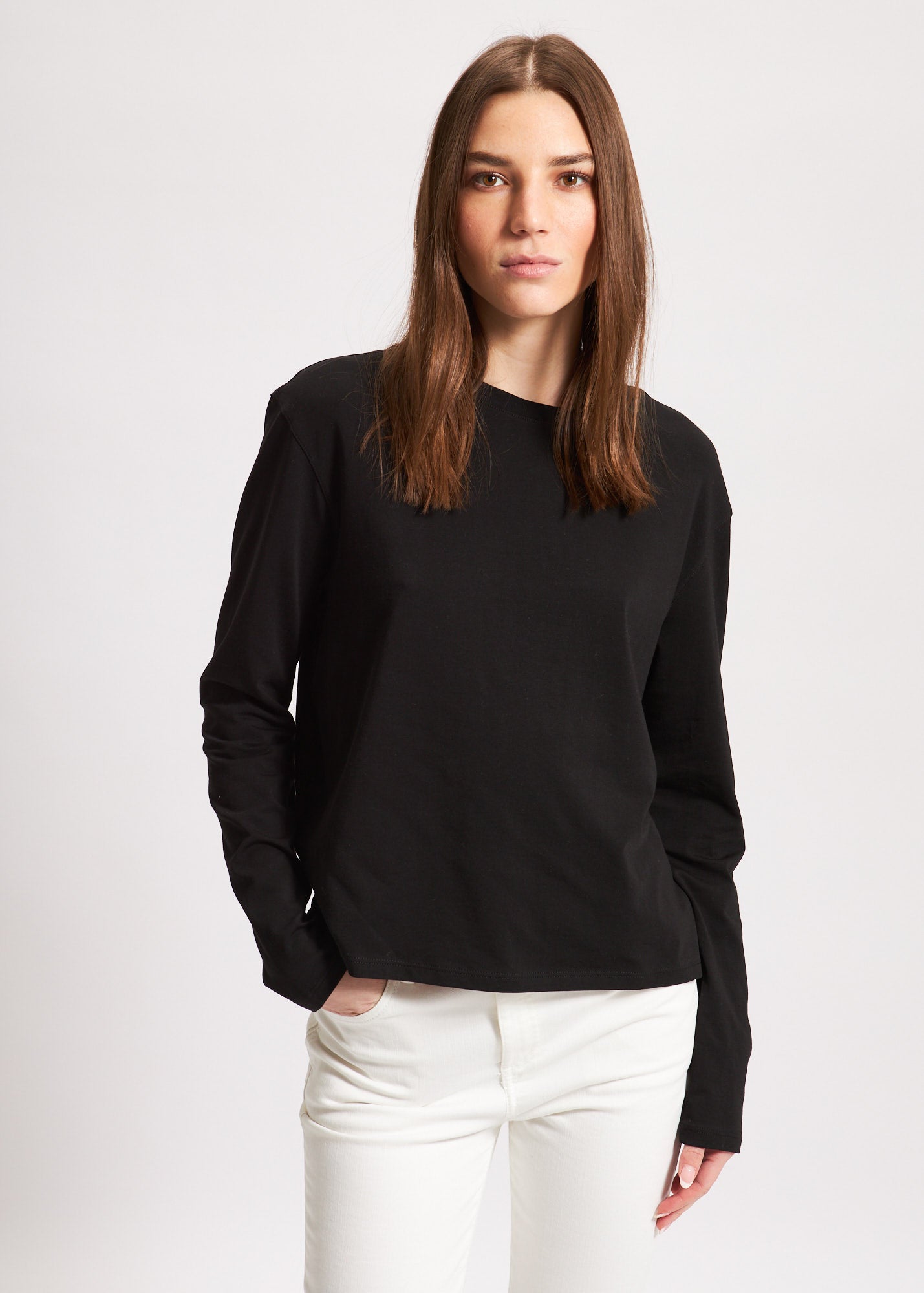 PIMA COTTON STRETCH BOYFRIEND LONG SLEEVE | PATRICK ASSARAF.