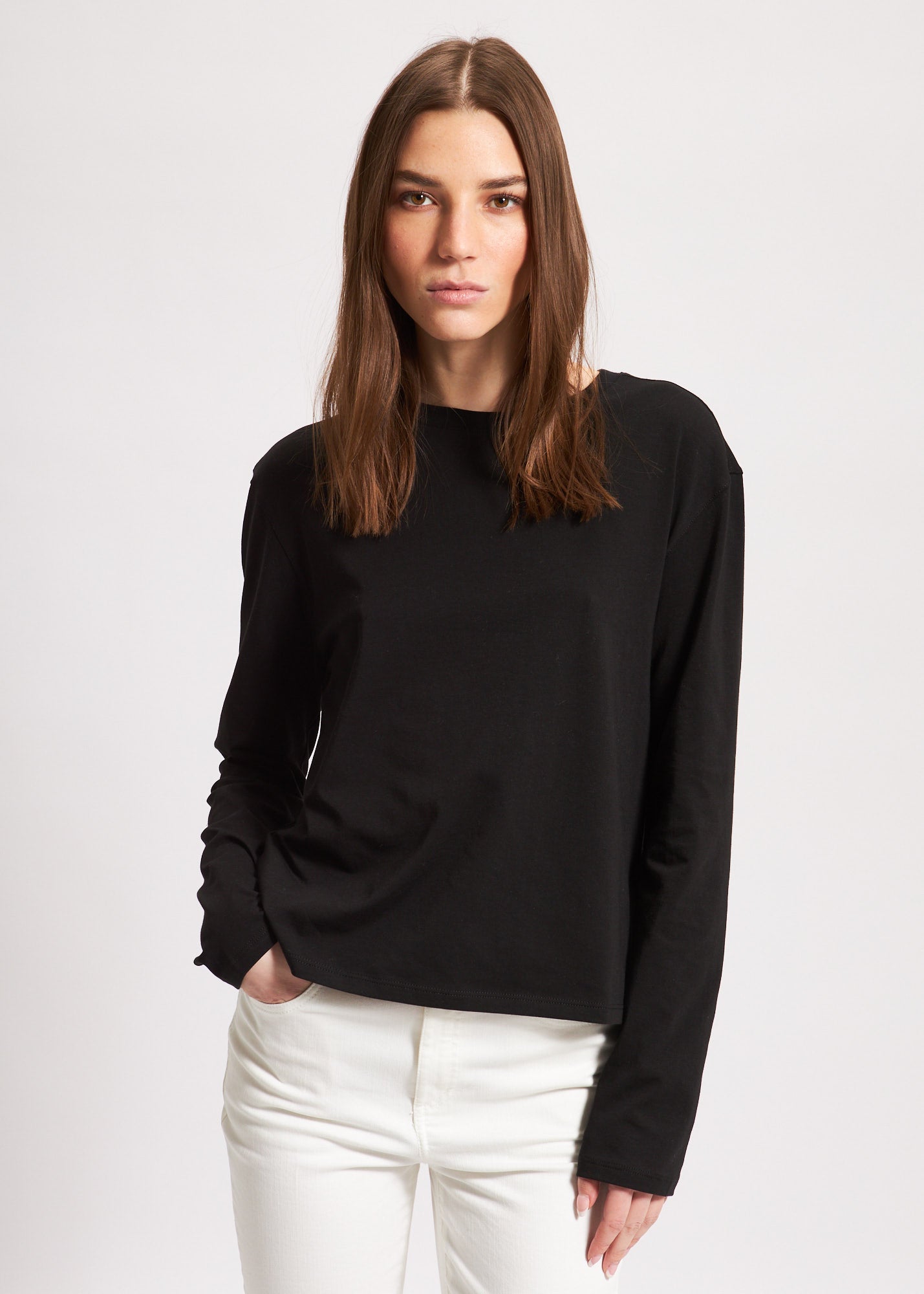 PIMA COTTON STRETCH BOYFRIEND LONG SLEEVE | PATRICK ASSARAF.