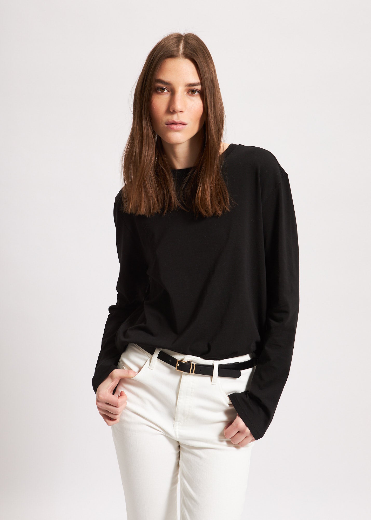 PIMA COTTON STRETCH BOYFRIEND LONG SLEEVE | PATRICK ASSARAF.