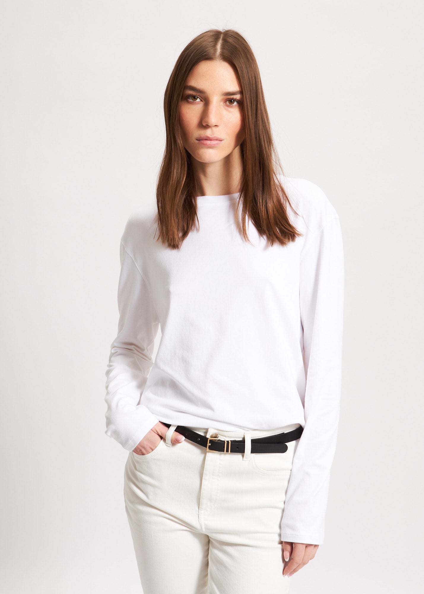 PIMA COTTON STRETCH BOYFRIEND LONG SLEEVE | PATRICK ASSARAF.