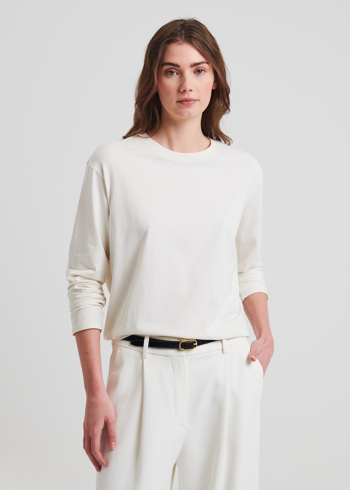 Pima Cotton Stretch Boyfriend Long Sleeve