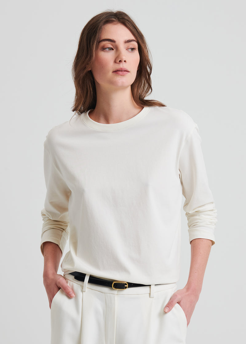 Pima Cotton Stretch Boyfriend Long Sleeve