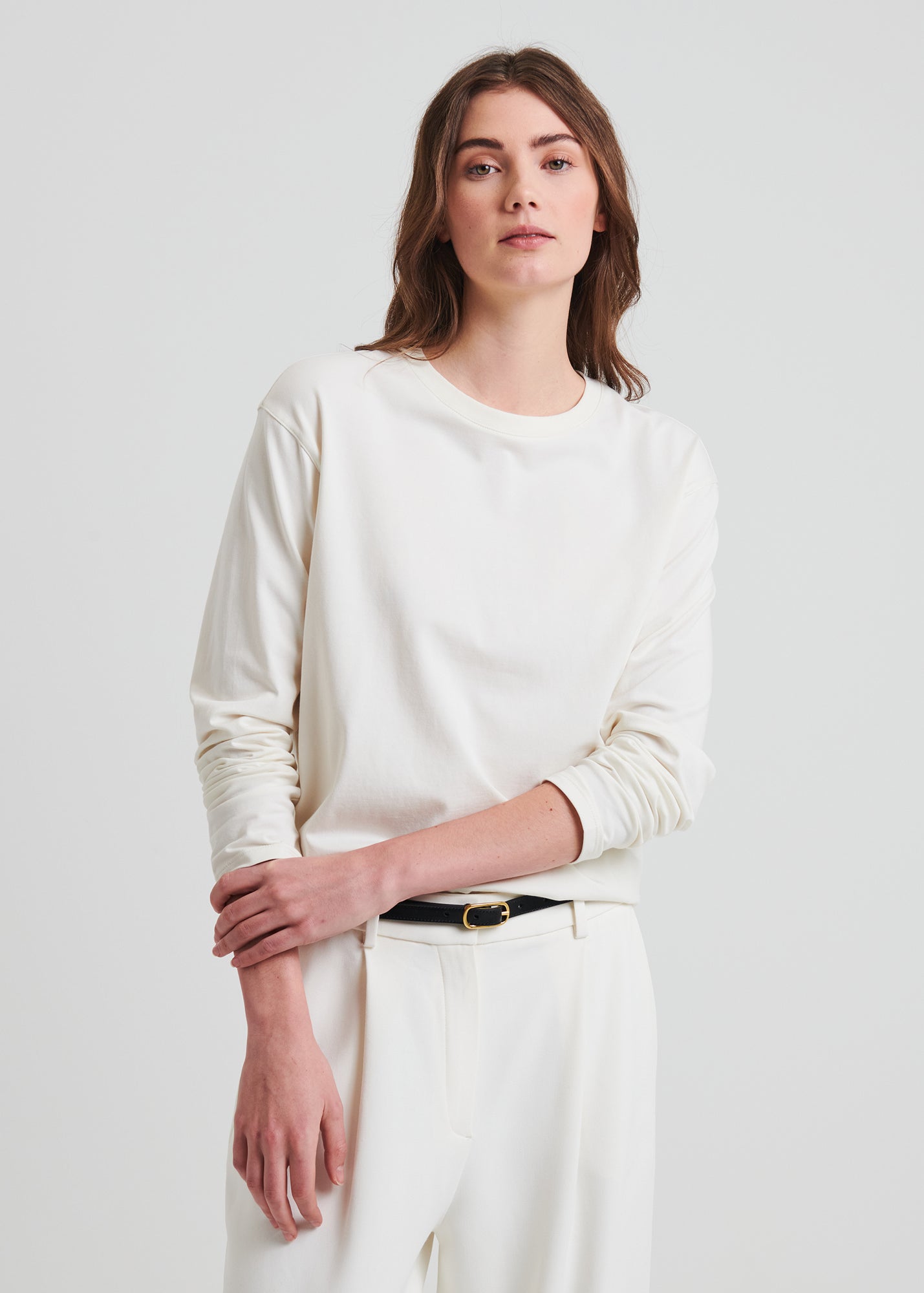 Pima Cotton Stretch Boyfriend Long Sleeve