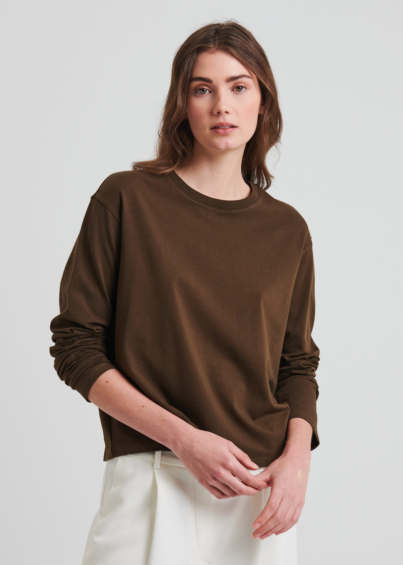 Pima Cotton Stretch Boyfriend Long Sleeve