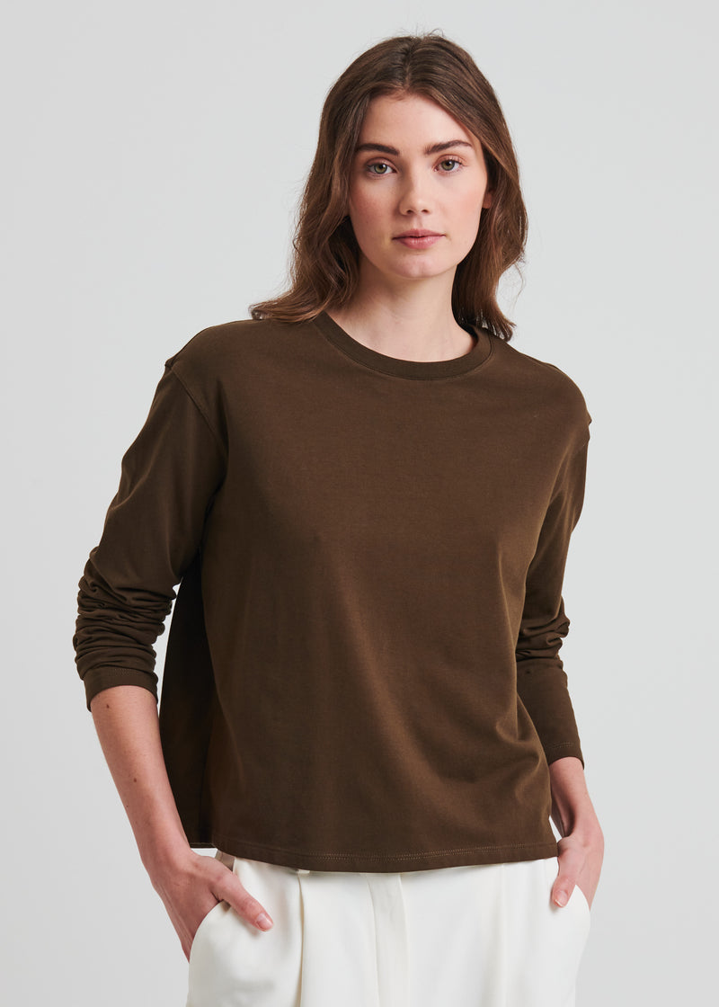 Pima Cotton Stretch Boyfriend Long Sleeve