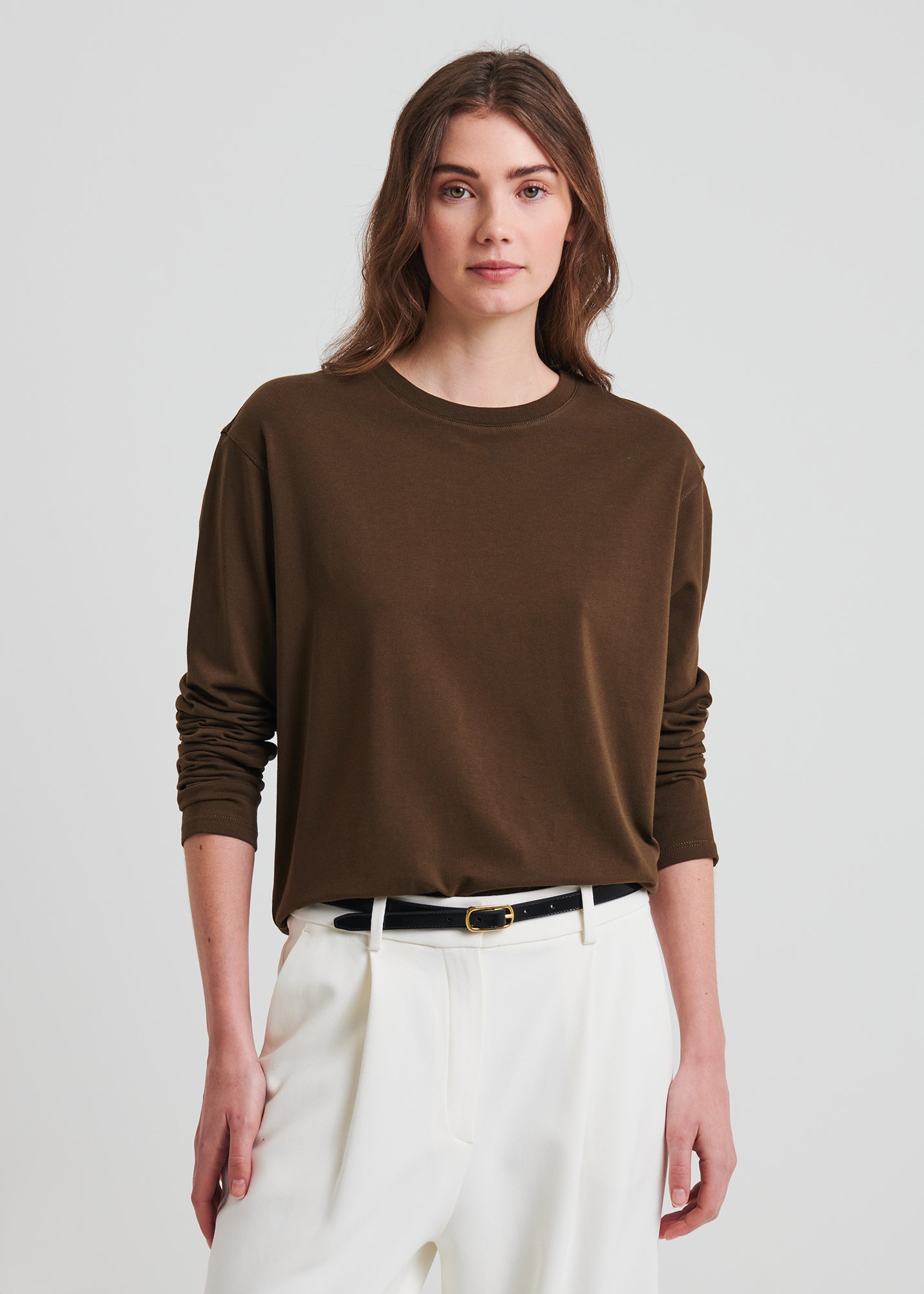 Pima Cotton Stretch Boyfriend Long Sleeve