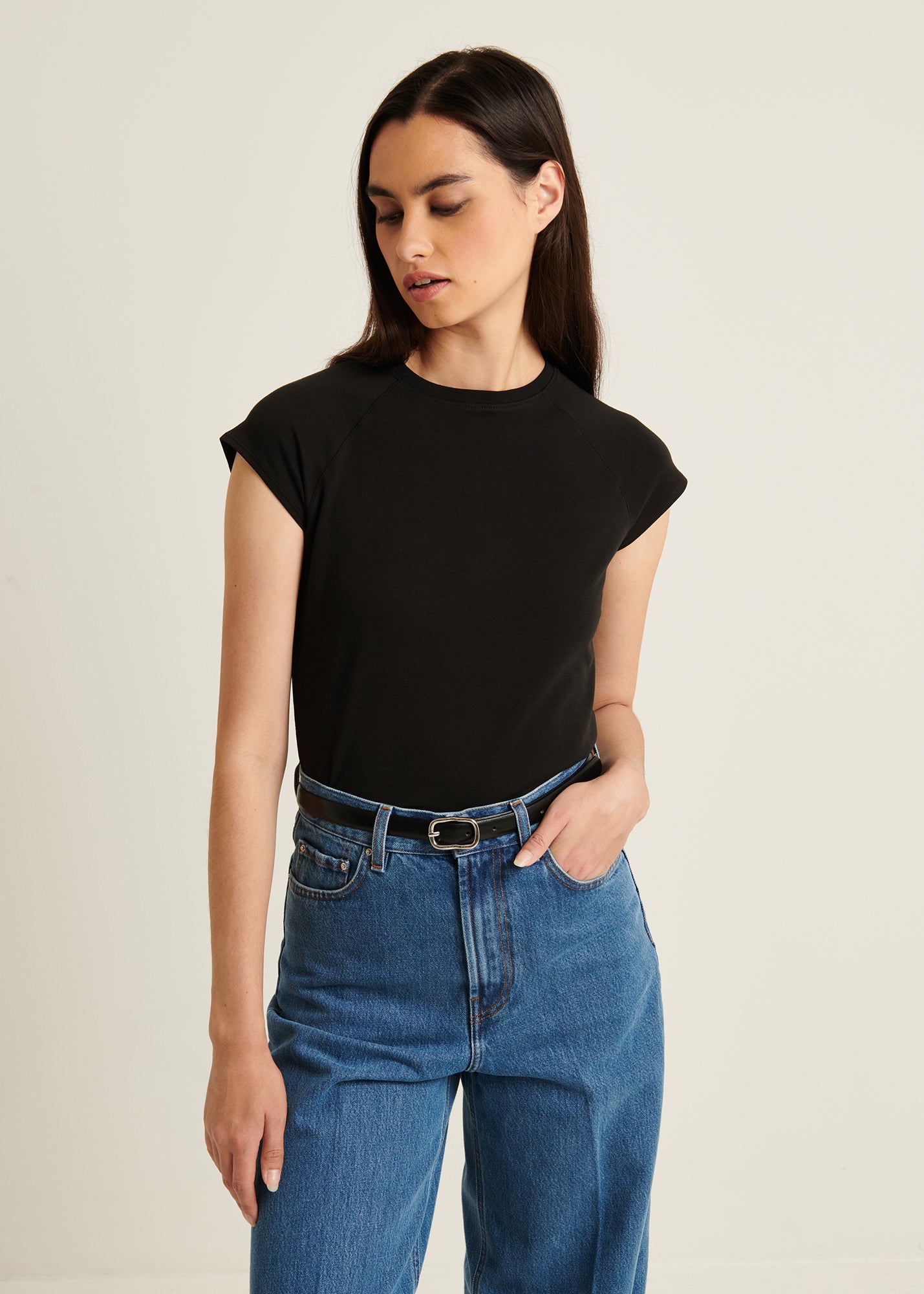 Pima Cotton Stretch Raglan T-Shirt