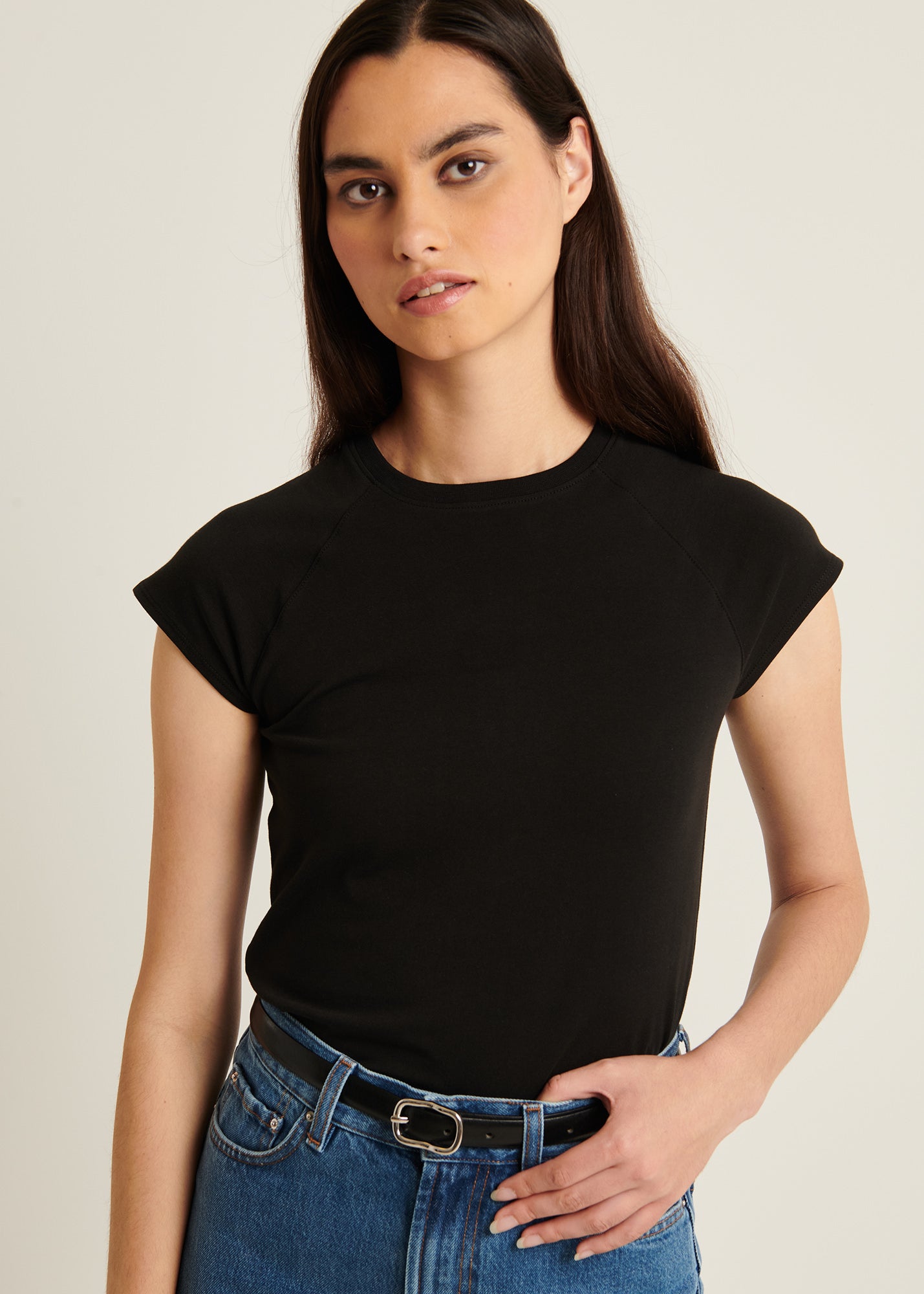 Pima Cotton Stretch Raglan T-Shirt