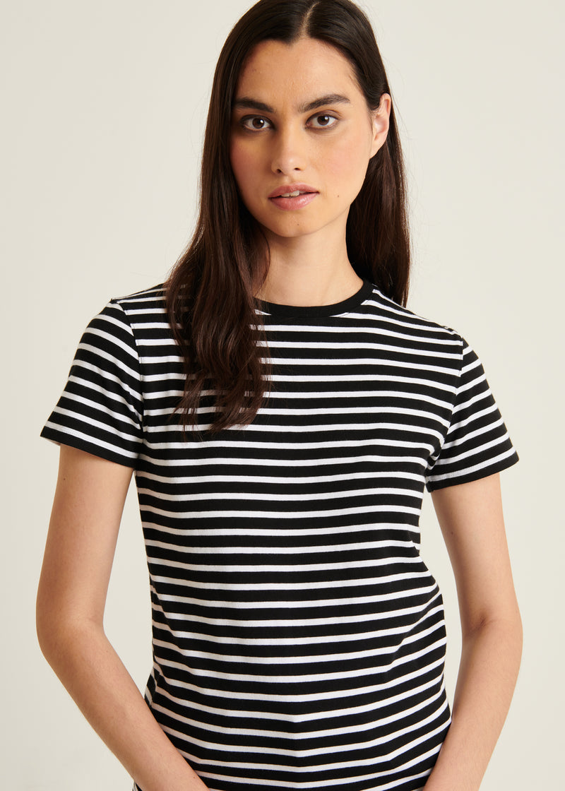 Pima Cotton Stretch Slim Striped T-Shirt