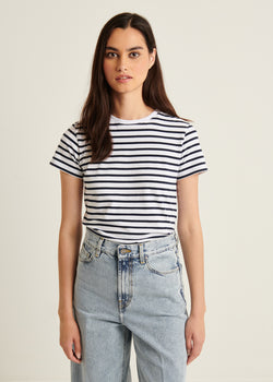 Pima Cotton Stretch Slim Striped T-Shirt