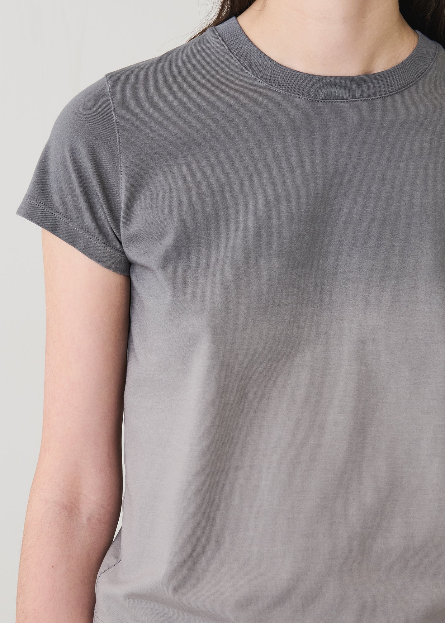 Fade Wash Pima Stretch Short  Sleeve Baby Tee - PATRICK ASSARAF