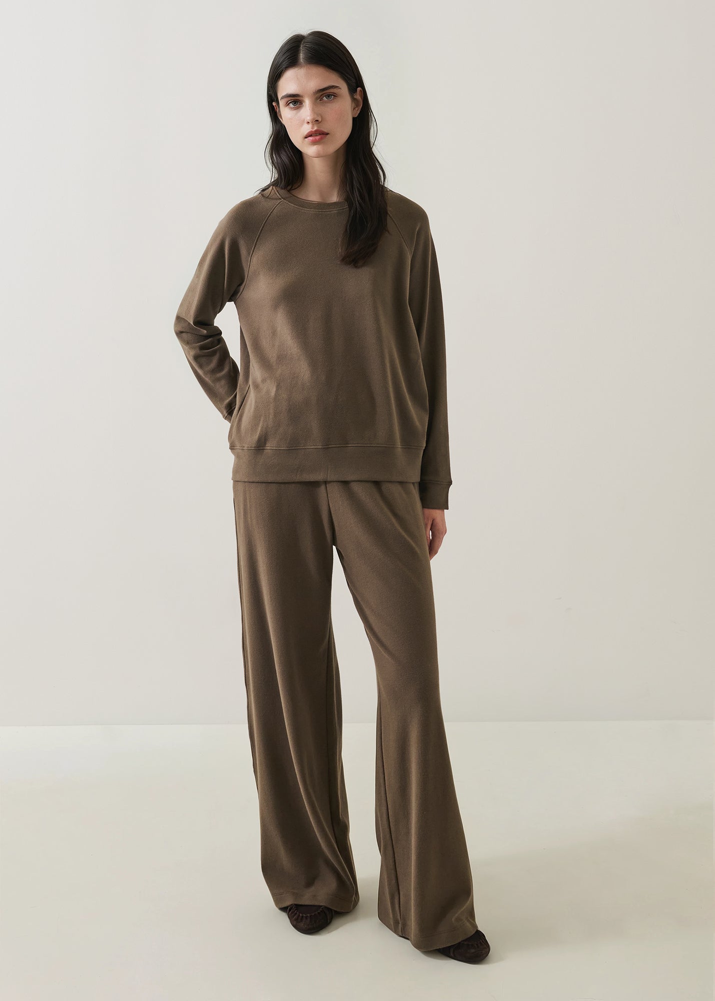 Brushed Pima Cotton Raglan Sweatshirt