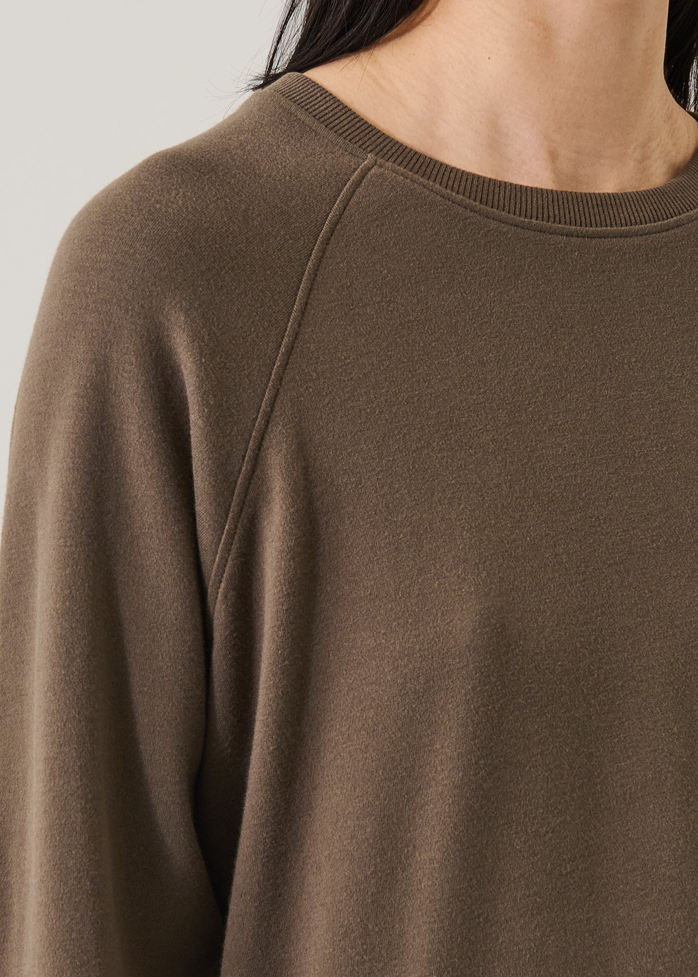 Brushed Pima Cotton Raglan Sweatshirt