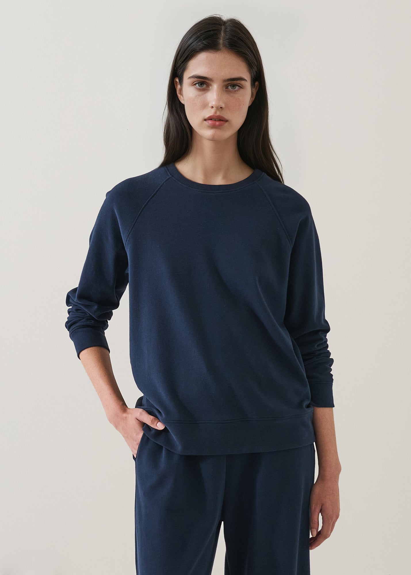 Brushed Pima Cotton Raglan Sweatshirt