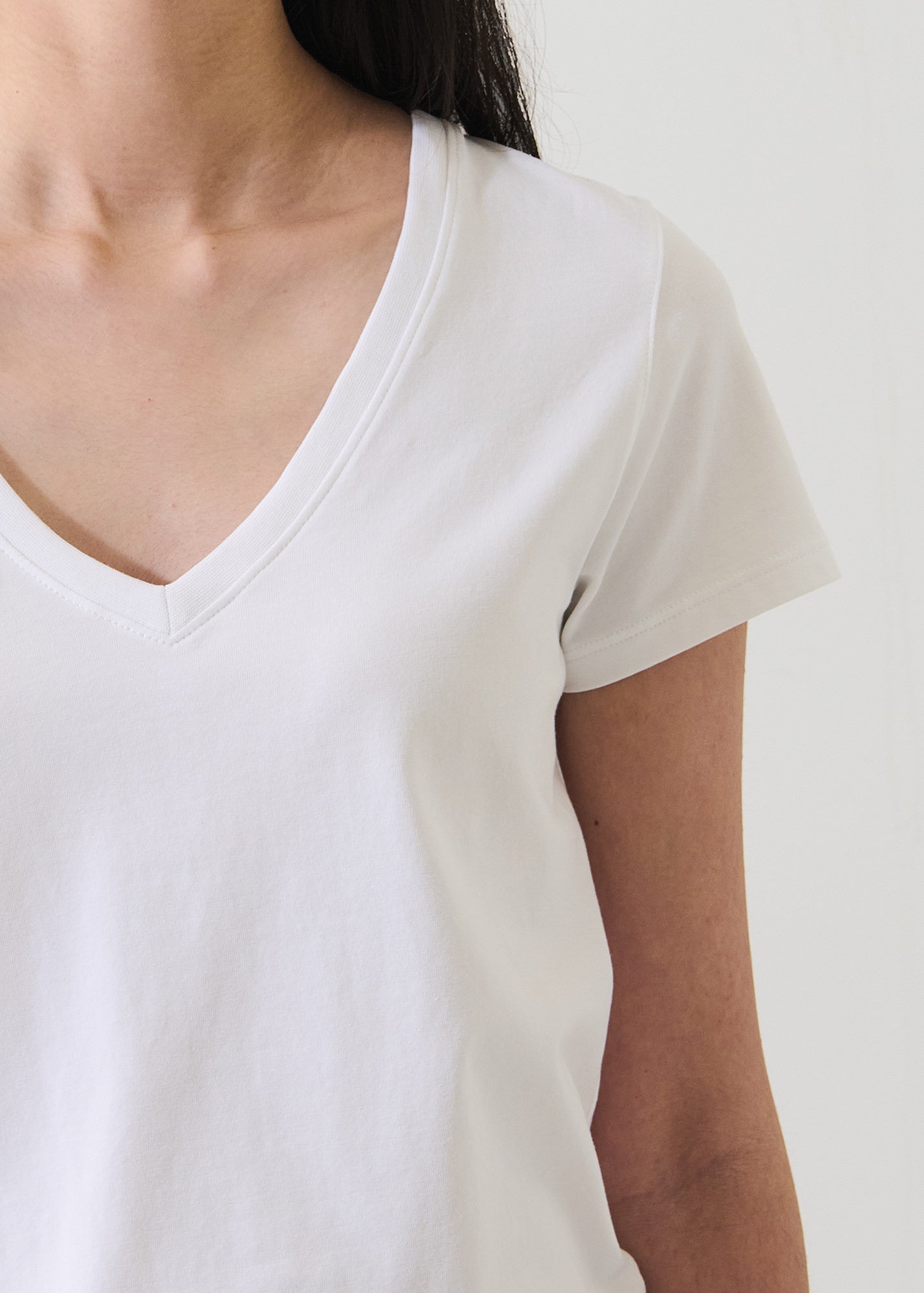 Pima Cotton Stretch Slim V-Neck T-Shirt - PATRICK ASSARAF