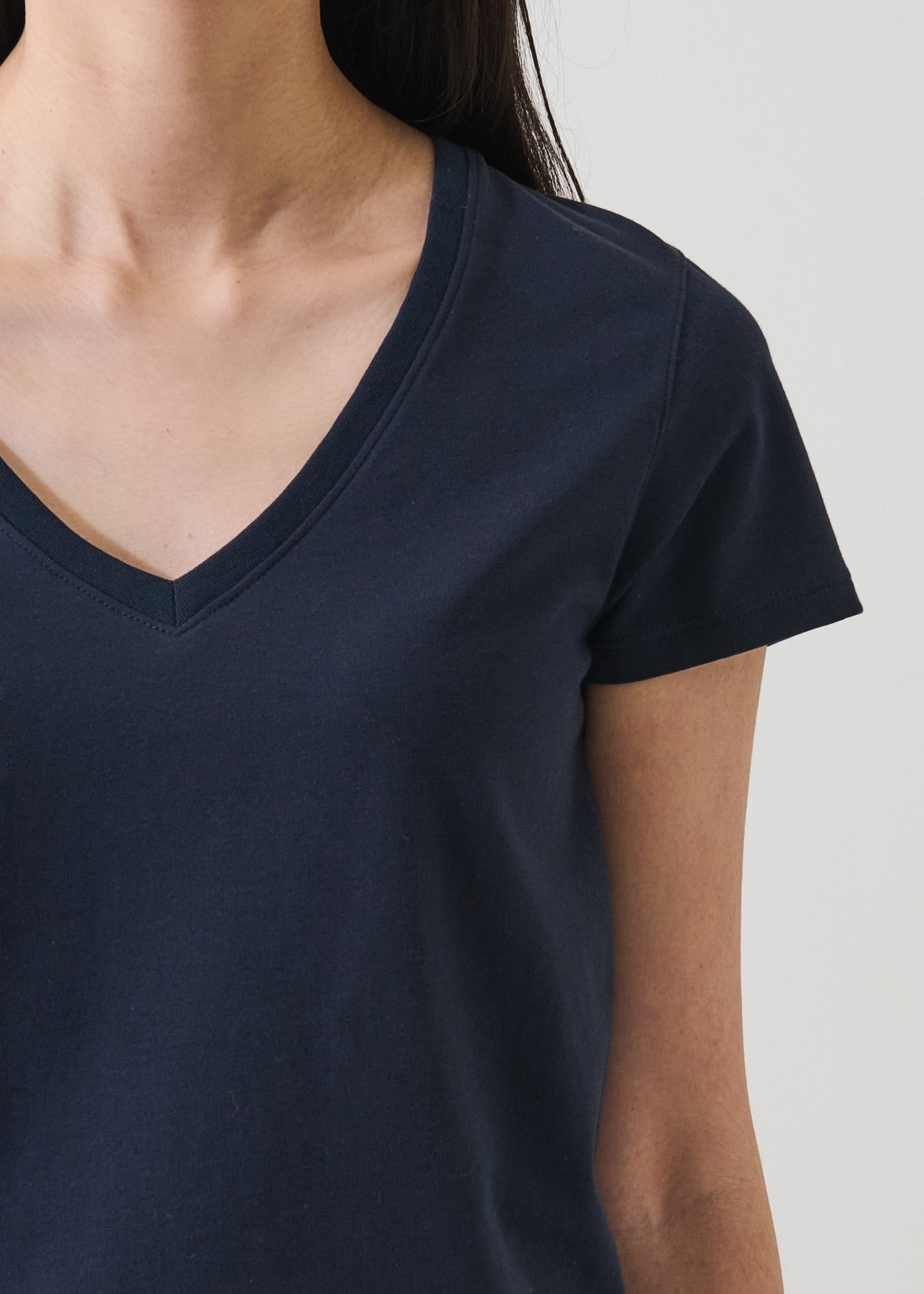 Pima Cotton Stretch Slim V-Neck T-Shirt - PATRICK ASSARAF