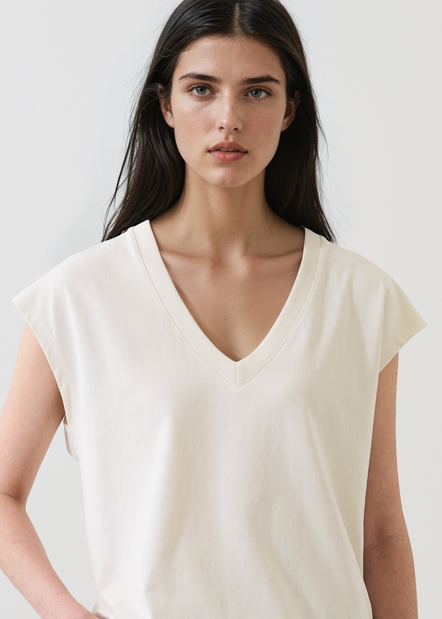 Pima Cotton Stretch Dolman V-Neck T-Shirt - PATRICK ASSARAF
