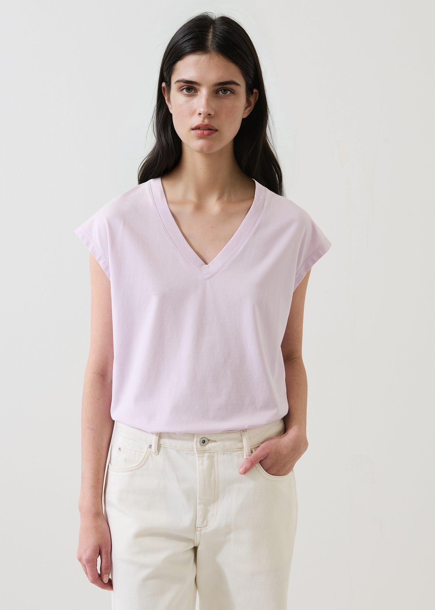 Sublime Reactive Pima Cotton Stretch 
Dolman V-Neck - PATRICK ASSARAF