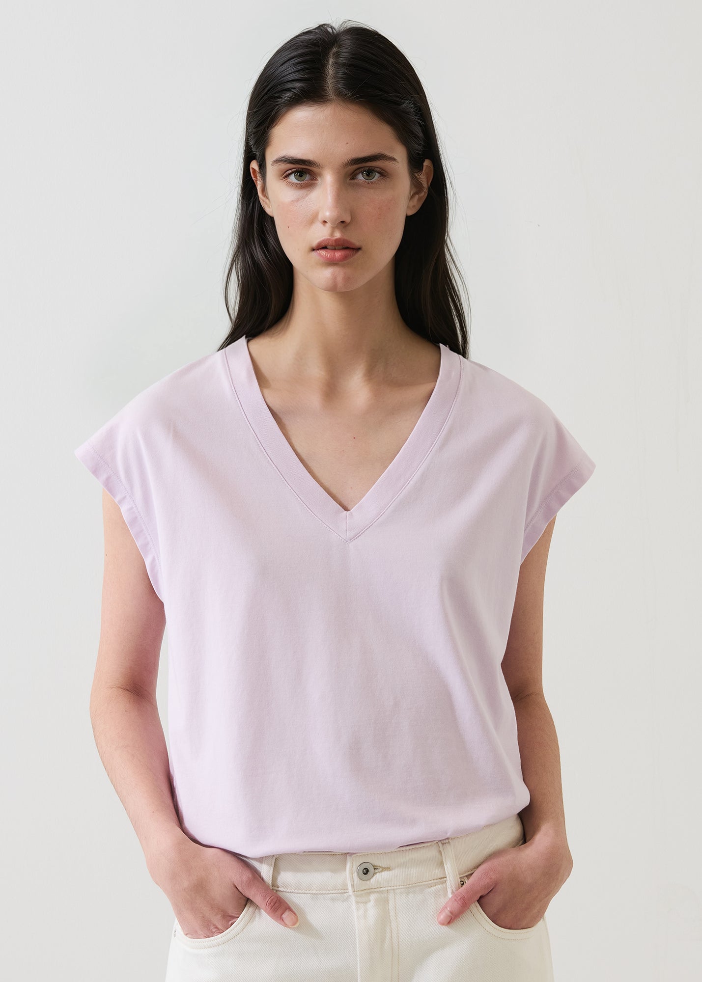 Sublime Reactive Pima Cotton Stretch 
Dolman V-Neck - PATRICK ASSARAF