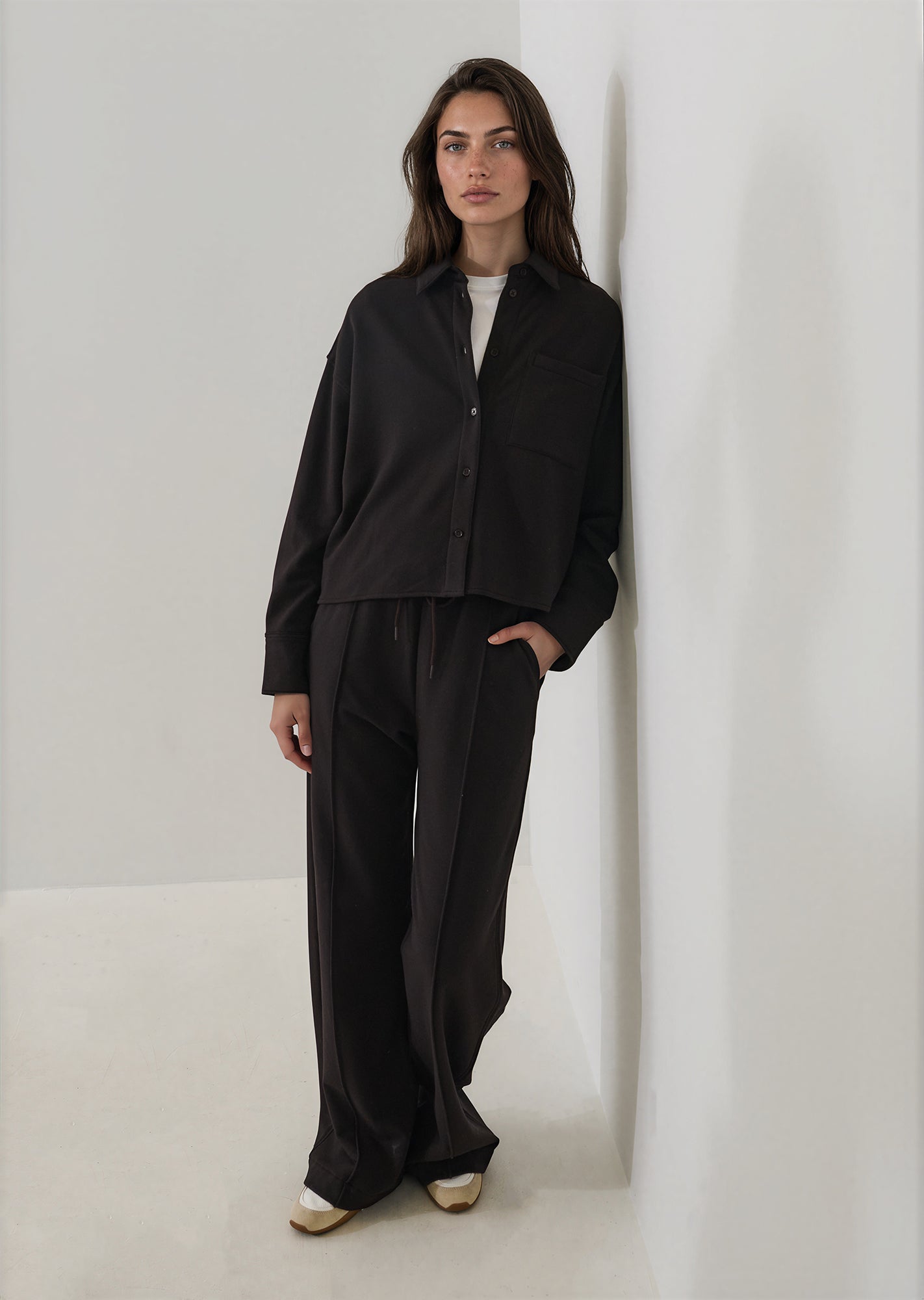 Brushed French Terry Wide Leg Pant - PATRICK ASSARAF