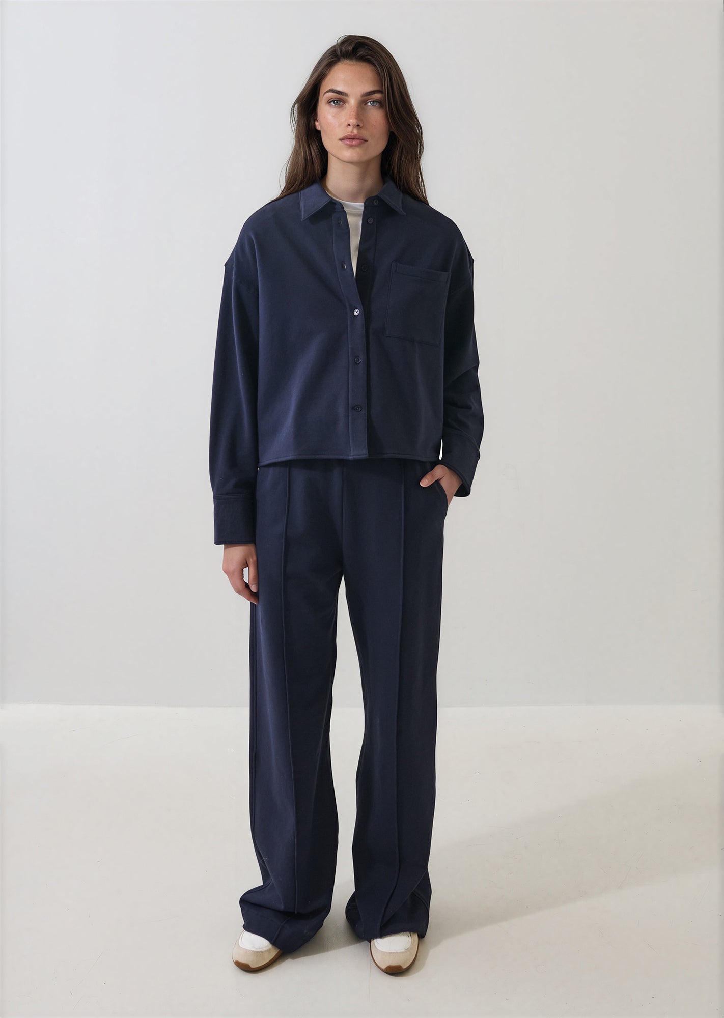 Brushed French Terry Wide Leg Pant - PATRICK ASSARAF